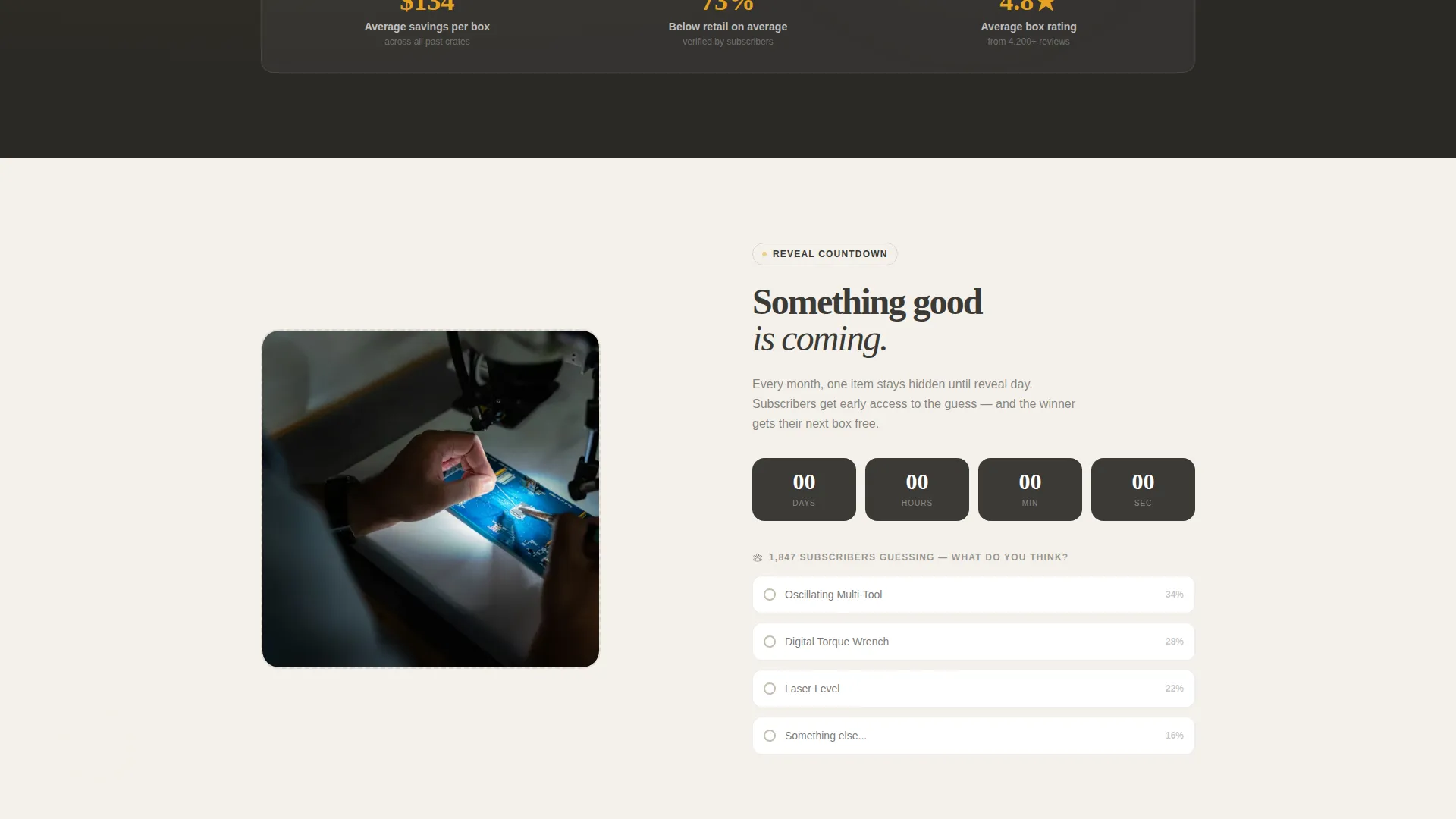 Tools Subscription Box Landing Page Template