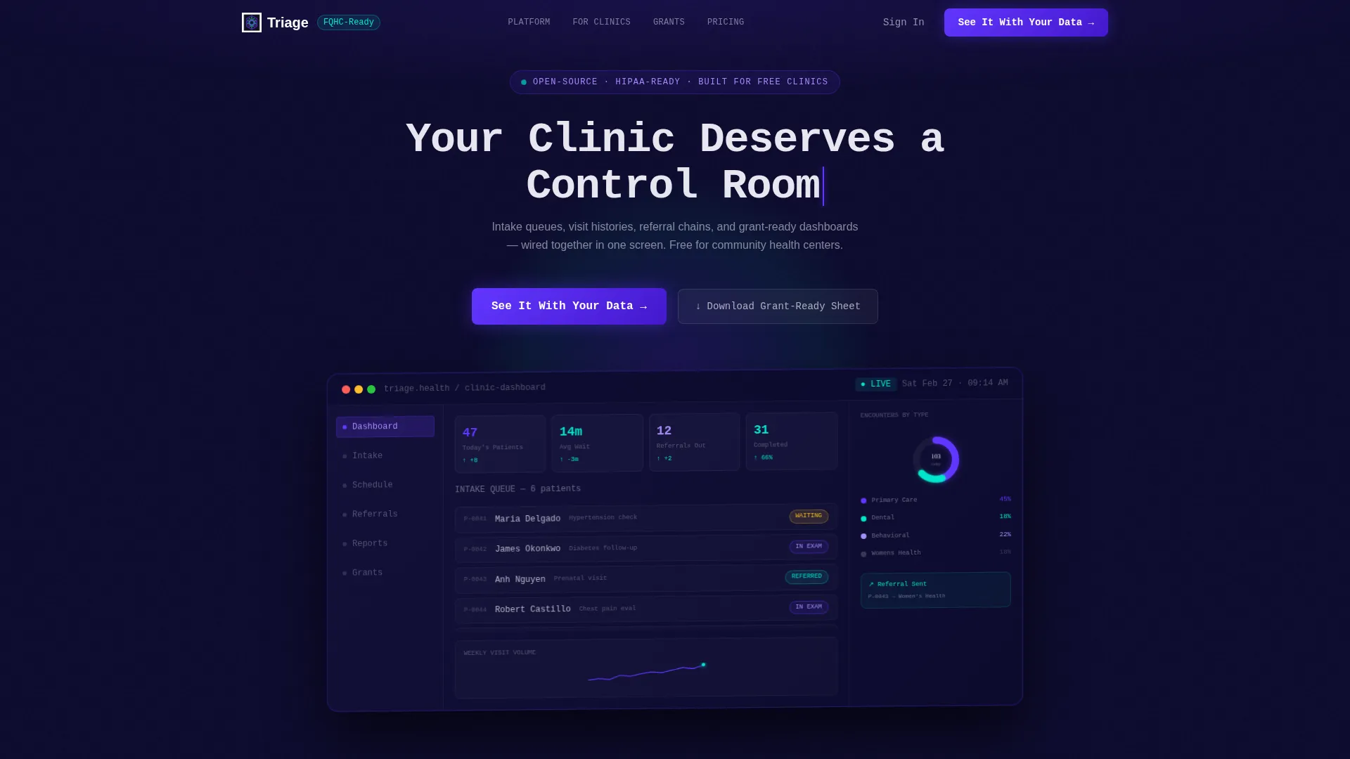 Nonprofit Patient Management Landing Page Template