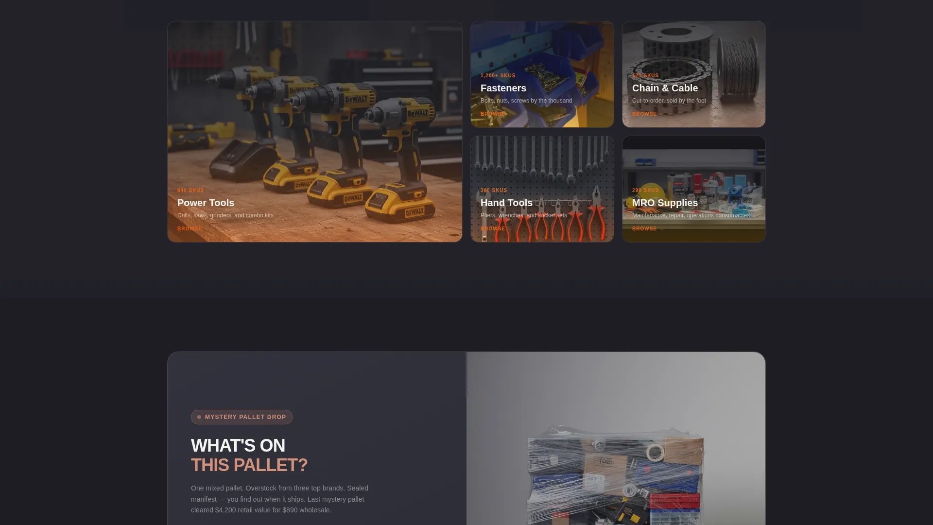 Bold Hardware Wholesale Landing Page Template