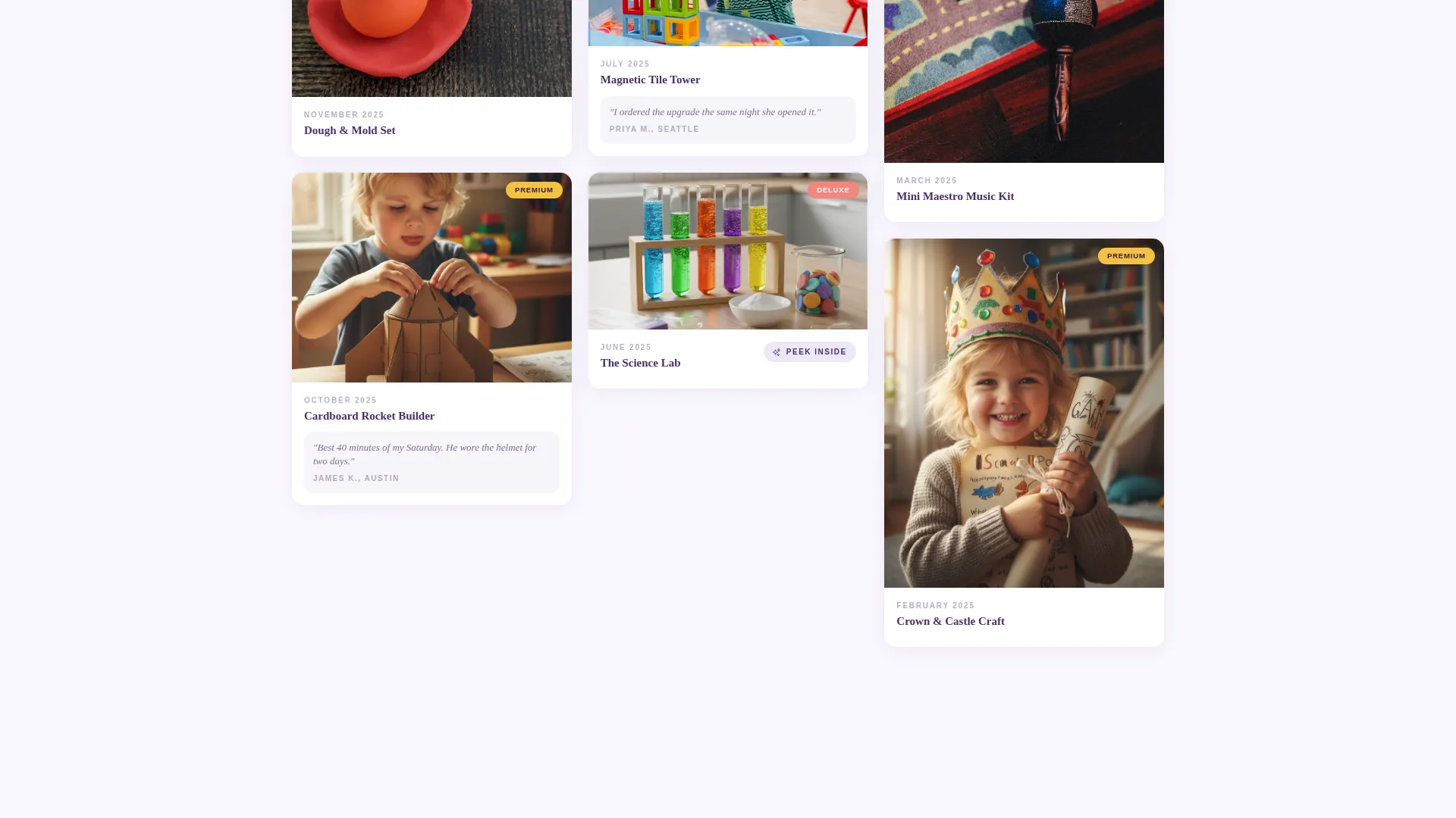 Local Subscription Box Services Pricing & Packages Website Template