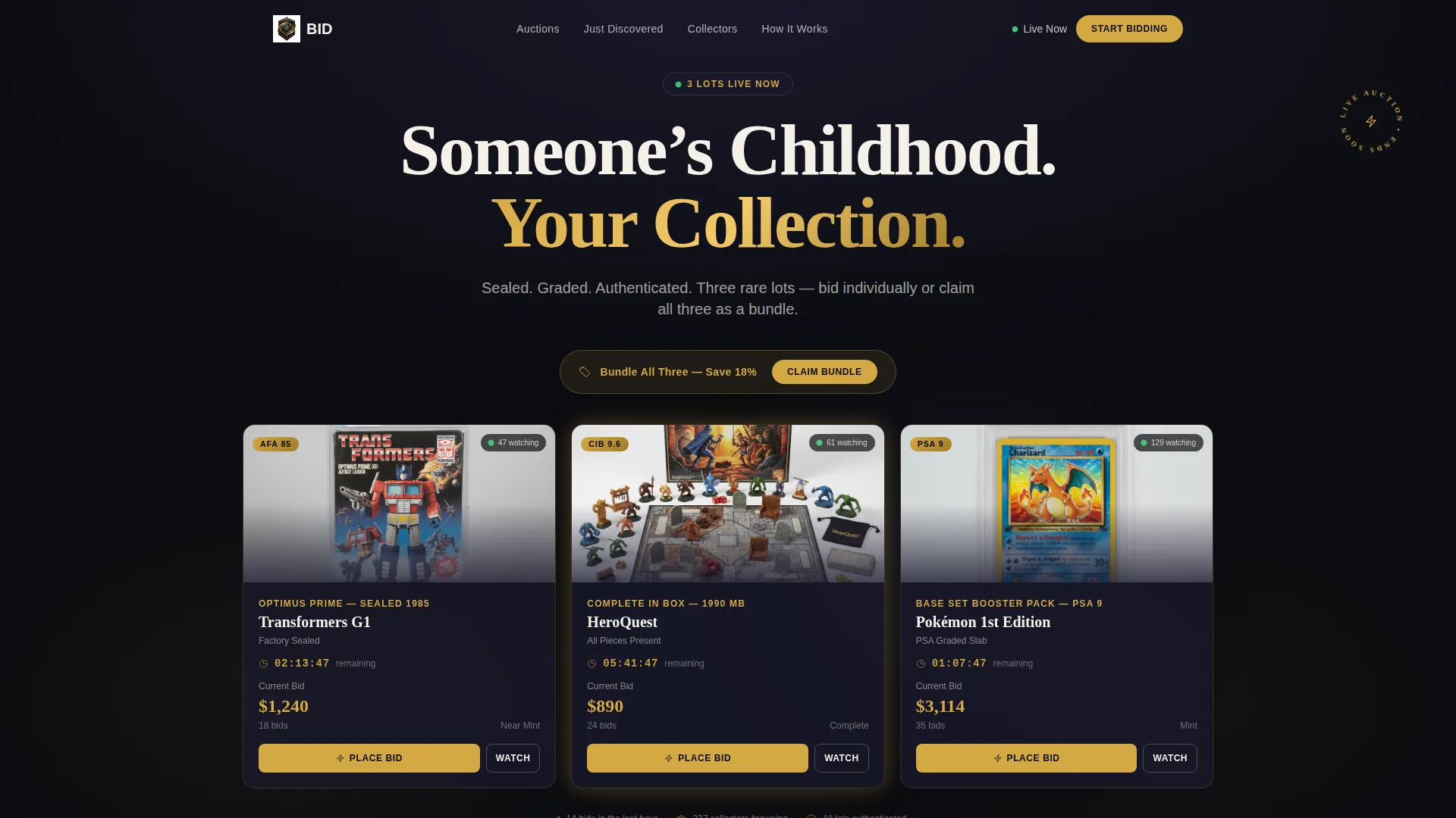 Rare Collectibles Auction Landing Page Template