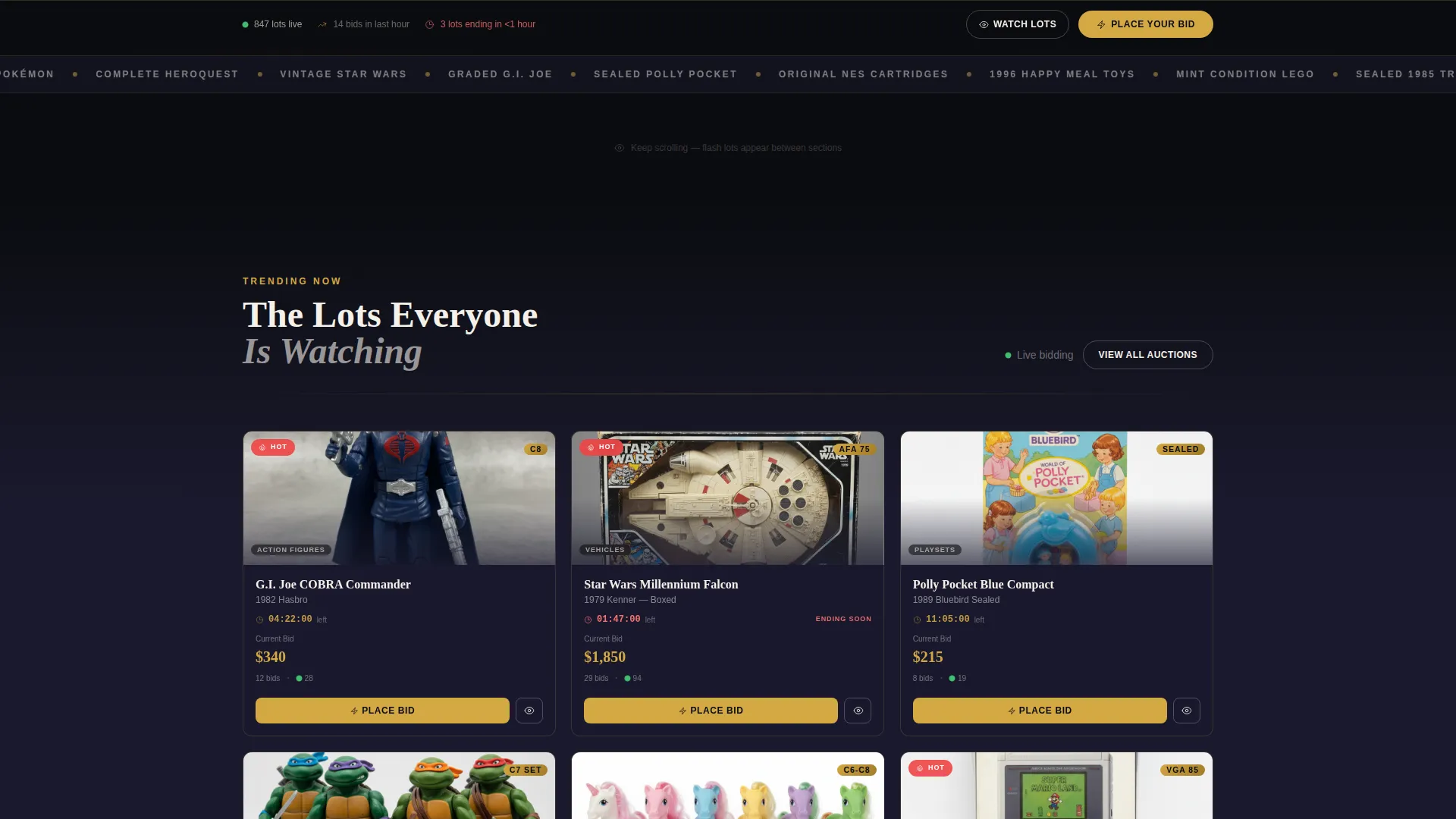 Rare Collectibles Auction Landing Page Template