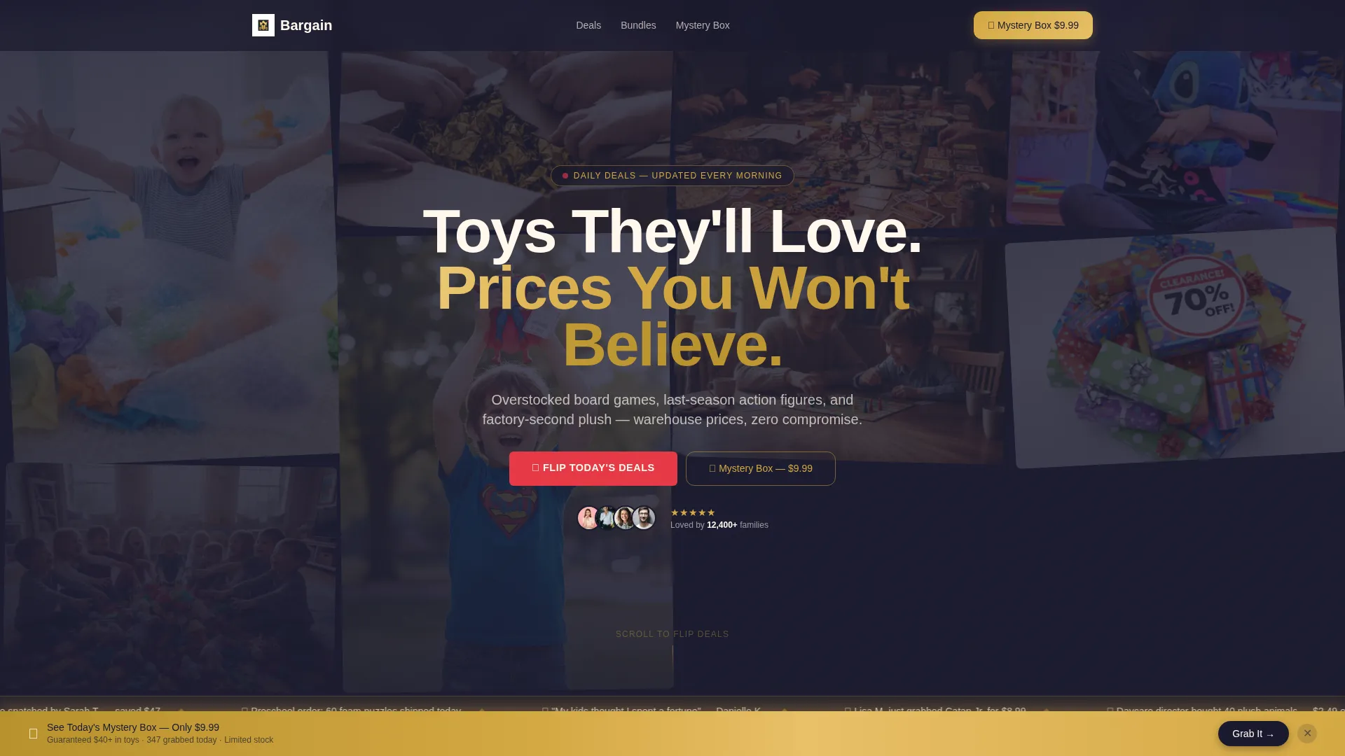 Toys Bento Grid Landing Page Template
