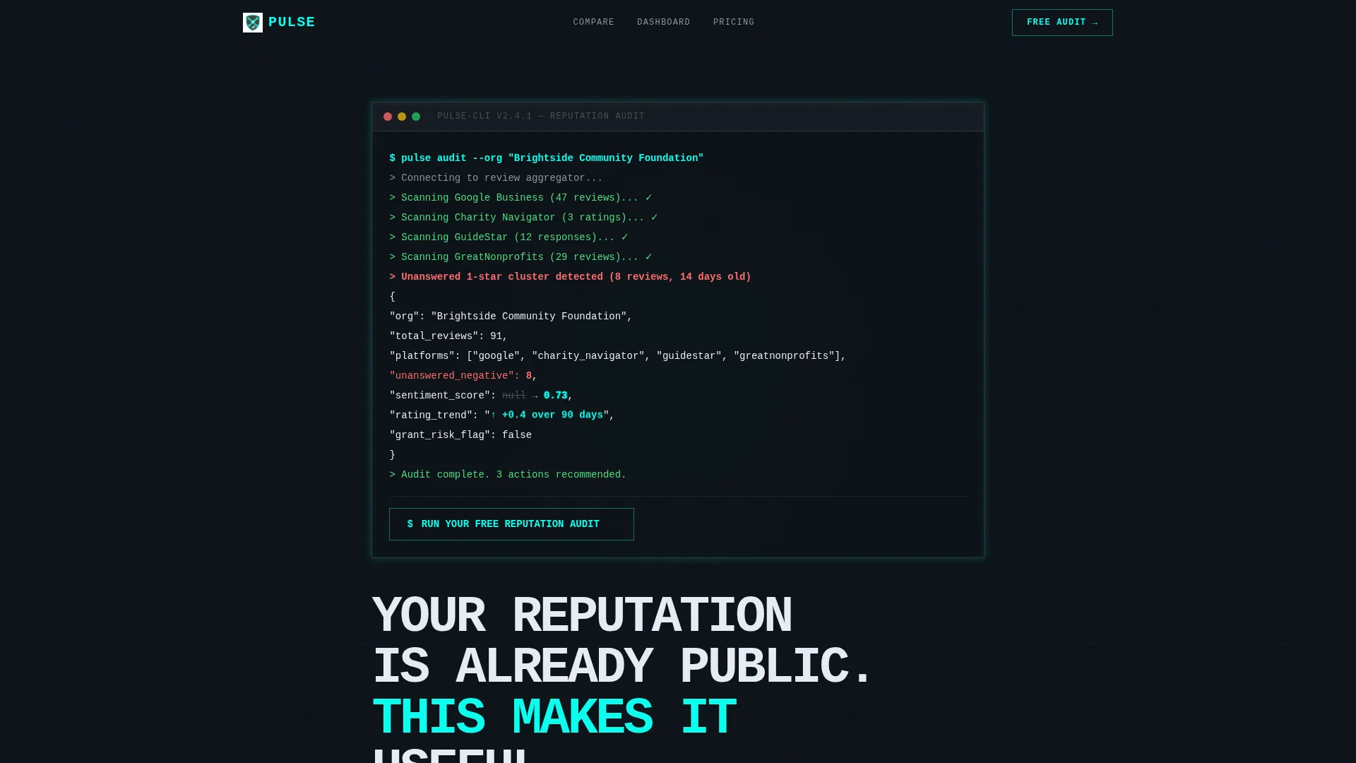 Nonprofit Review Management Landing Page Template