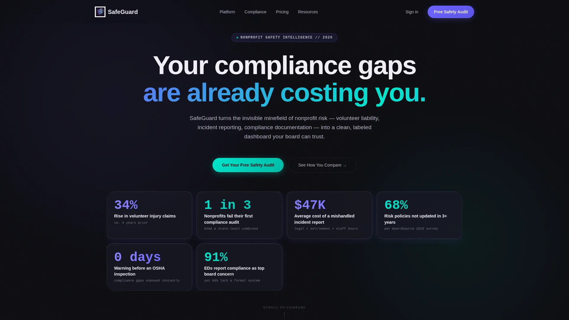 Nonprofit Safety Management Landing Page Template