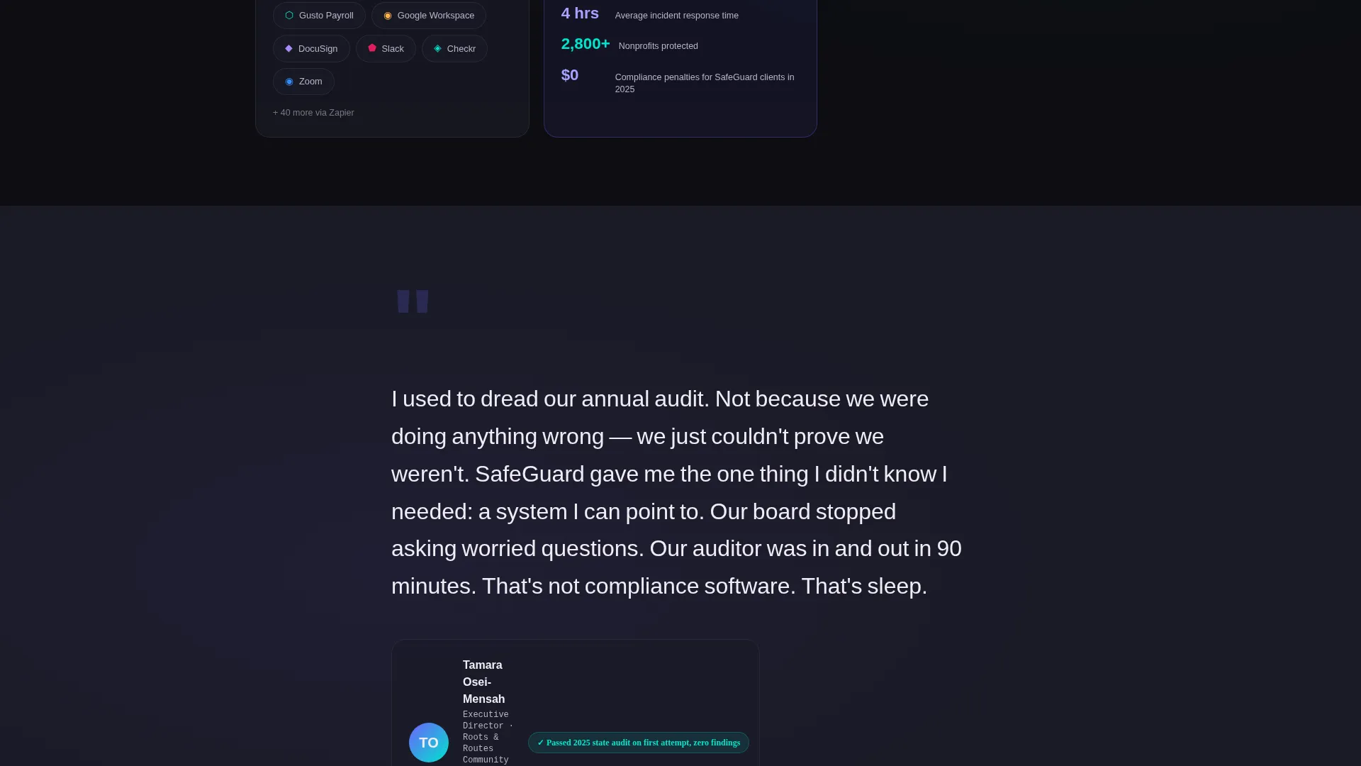 Nonprofit Safety Management Landing Page Template