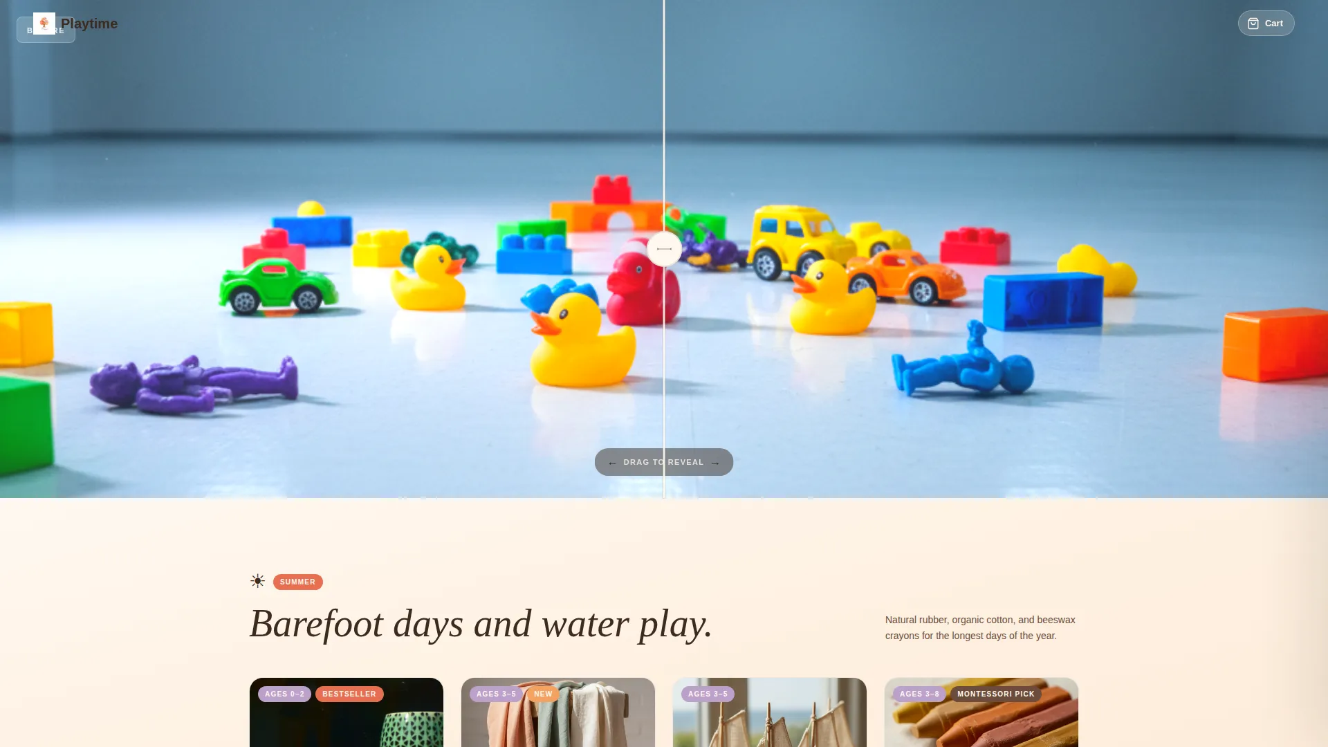 Organic Toys Store Landing Page Template