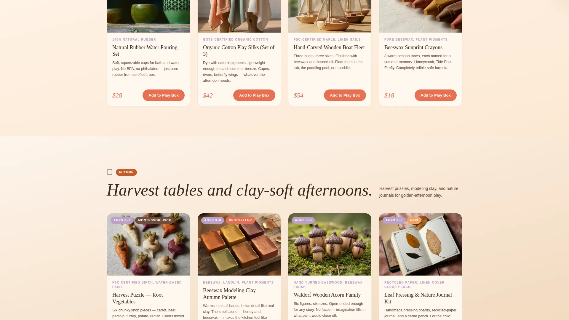 Organic Toys Store Landing Page Template