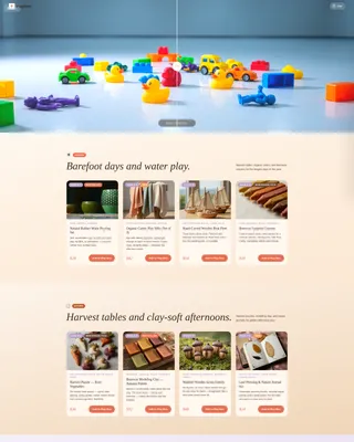 Organic Toys Store Landing Page Template
