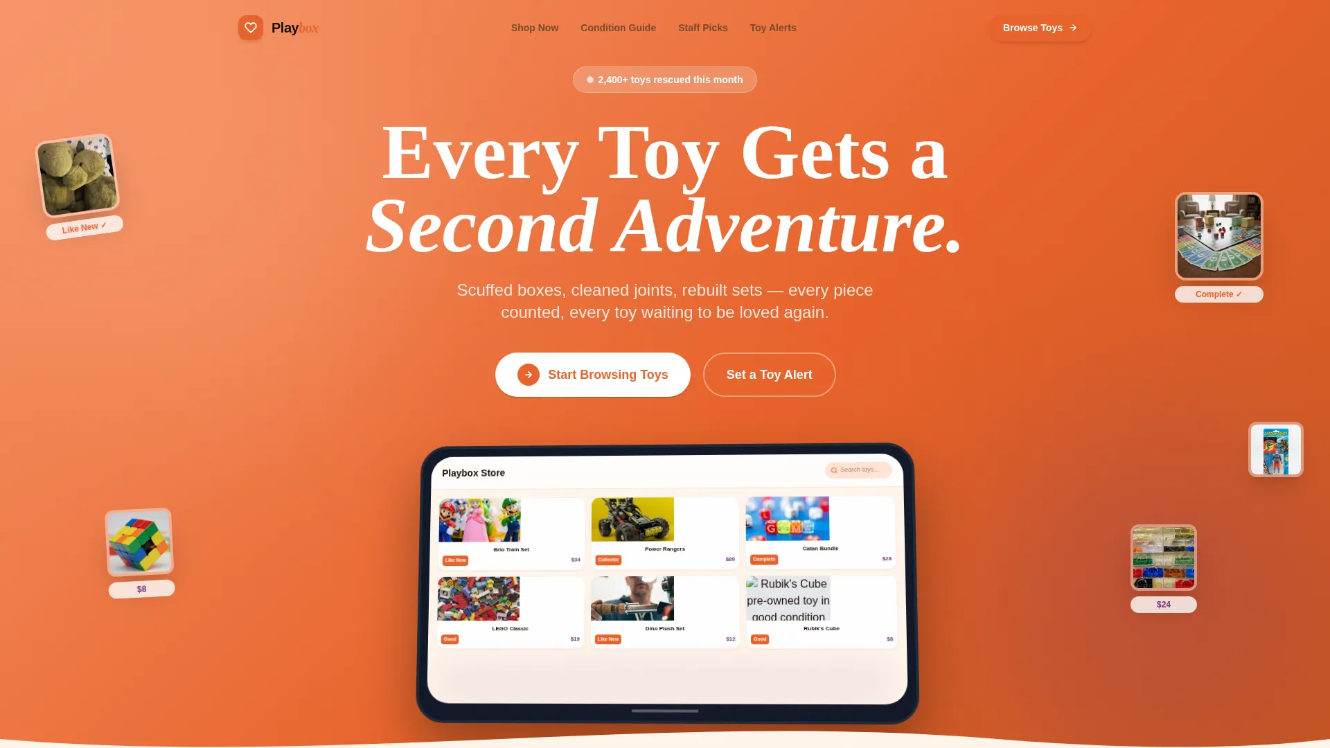 Pre-Owned Toy Store Landing Page Template