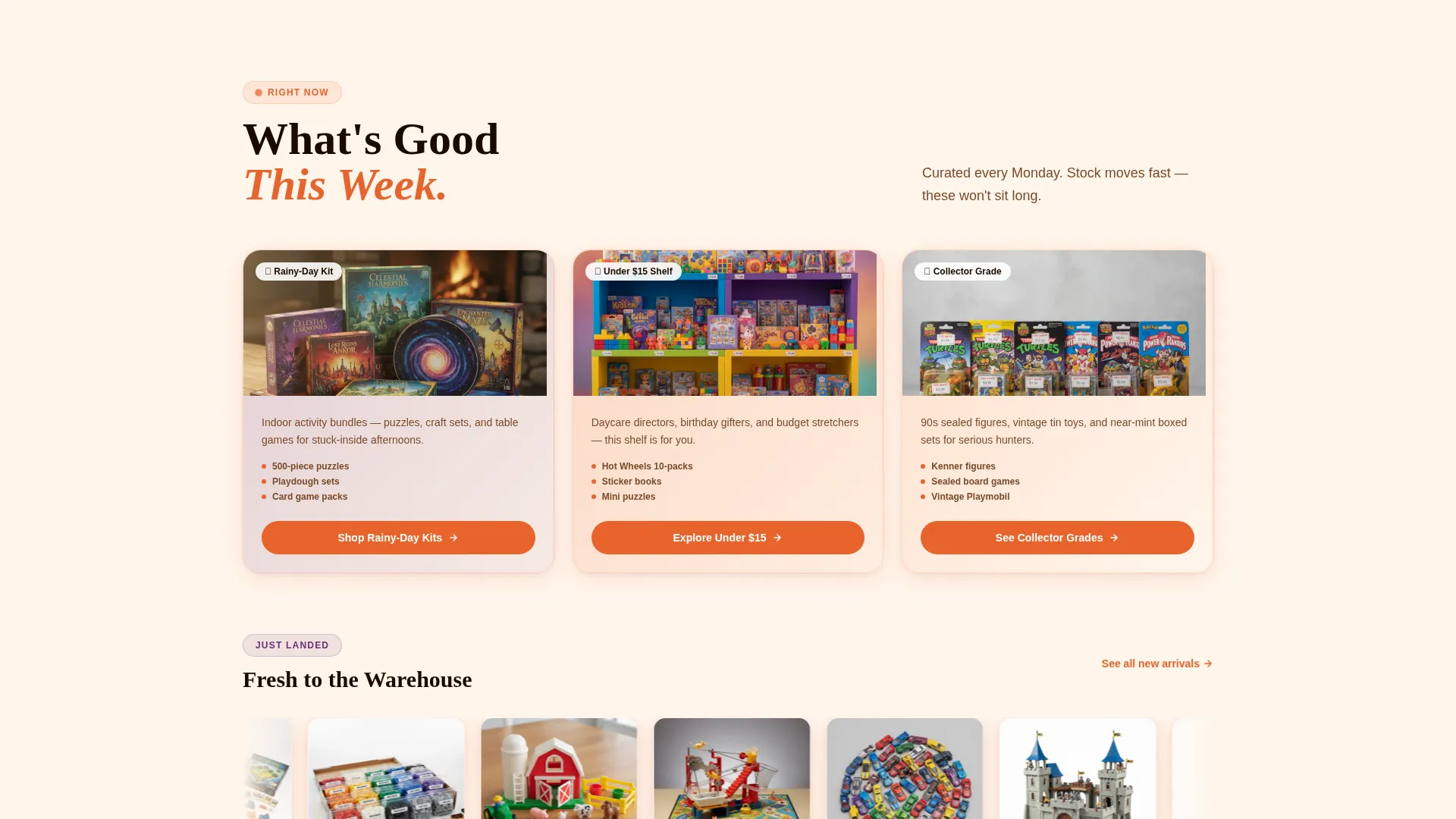Pre-Owned Toy Store Landing Page Template