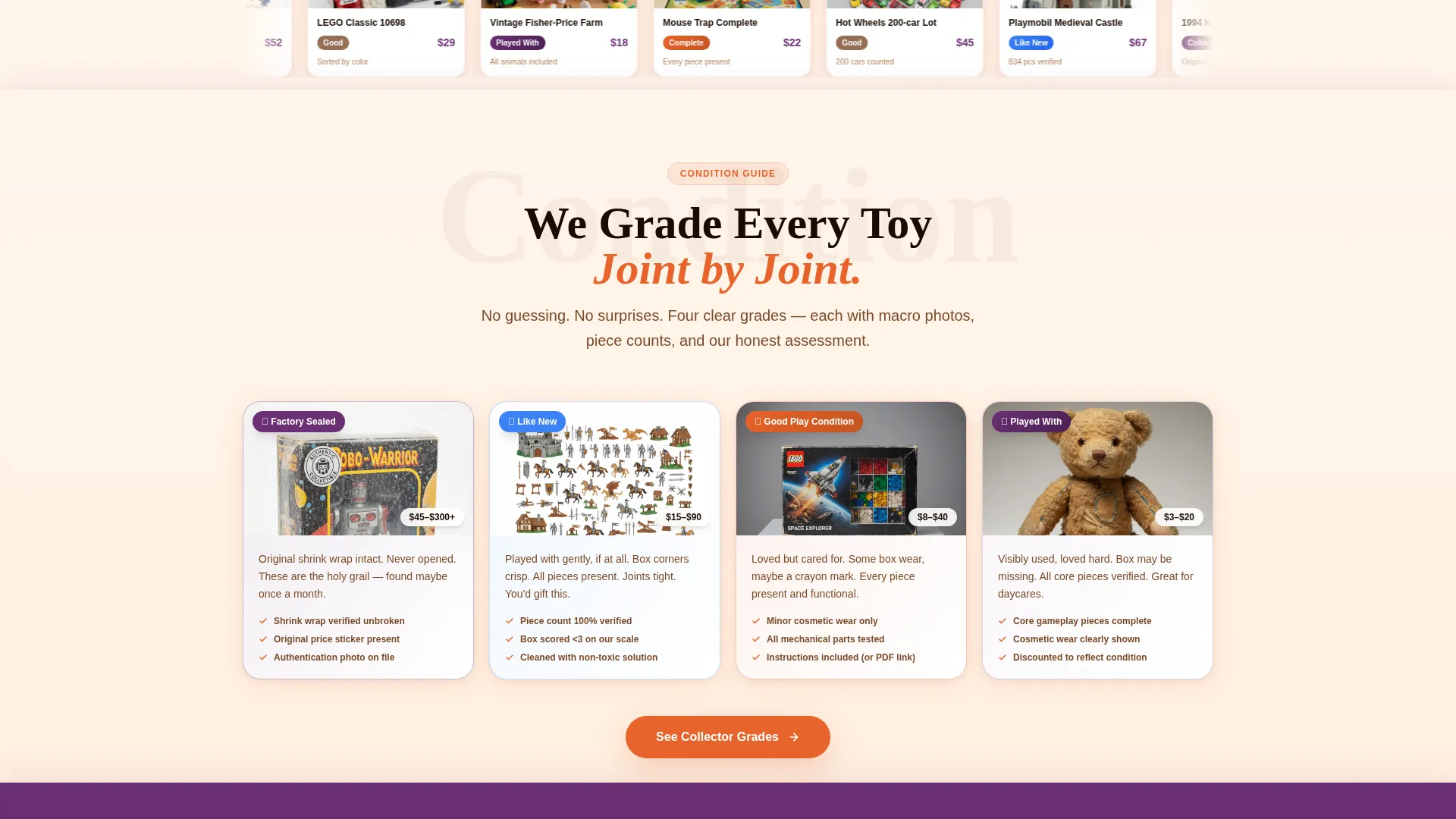 Pre-Owned Toy Store Landing Page Template