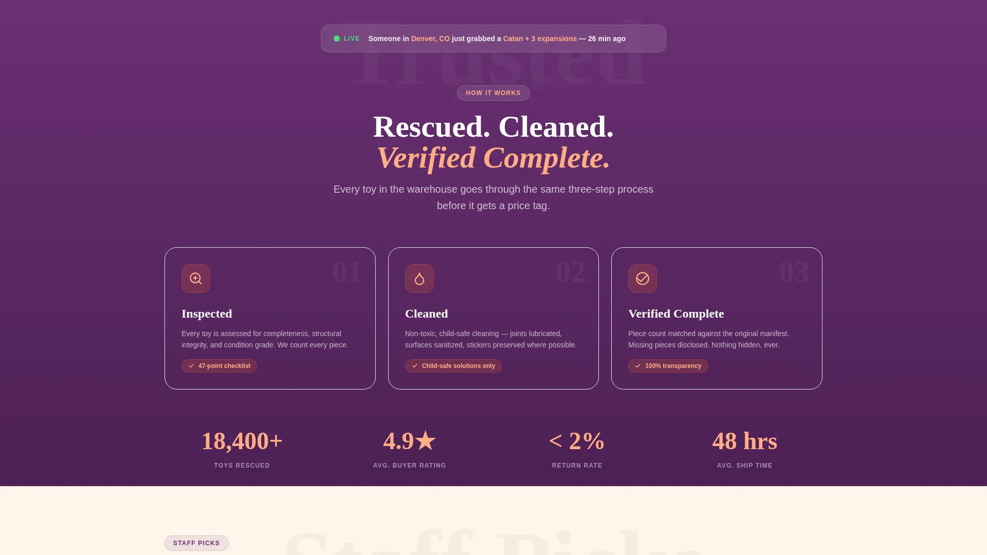 Pre-Owned Toy Store Landing Page Template
