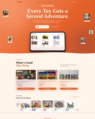 Pre-Owned Toy Store Landing Page Template
