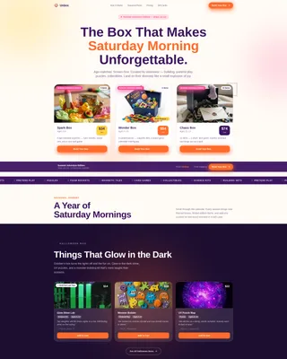Toys & Games Subscription Box Landing Page Template