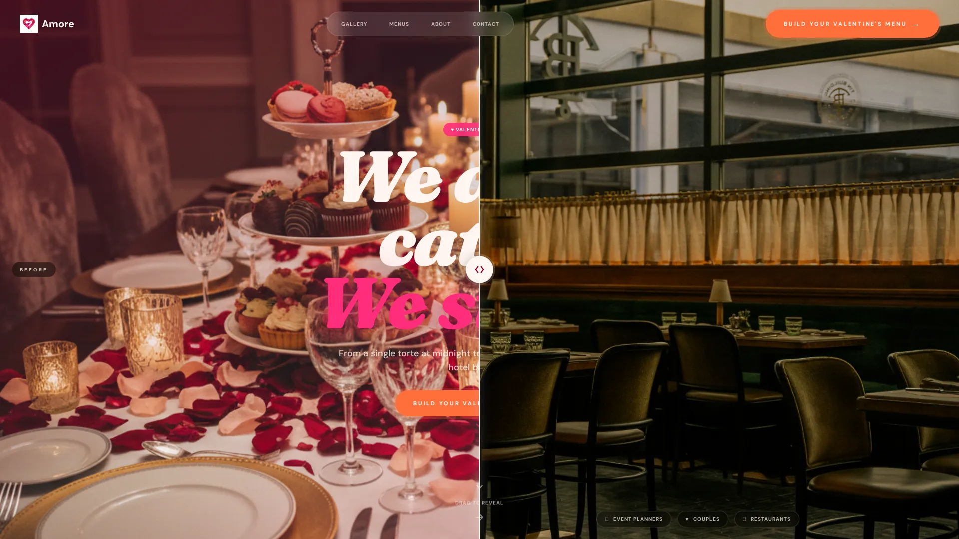 Valentine's Day Catering Landing Page Template