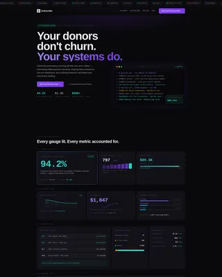 Nonprofit Subscription Management Landing Page