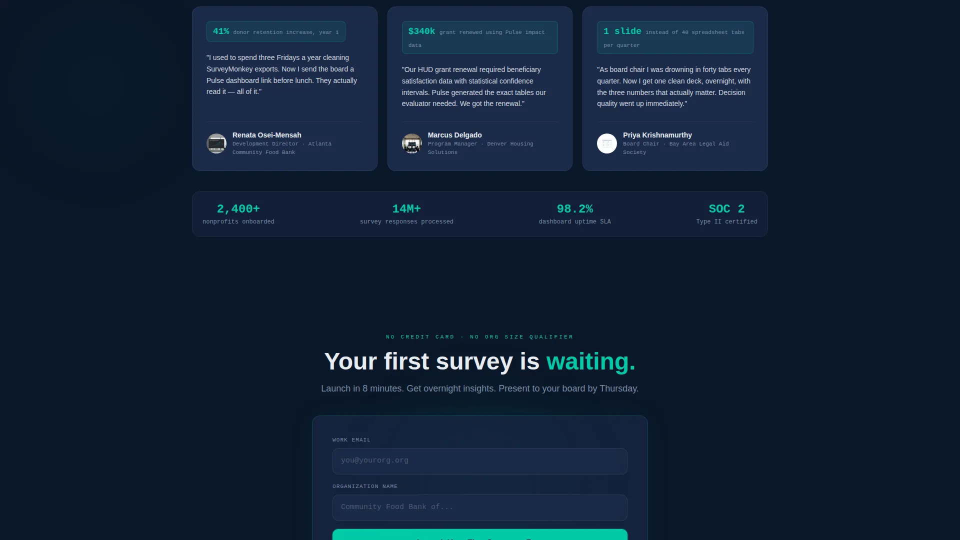 Nonprofit Survey Landing Page Template