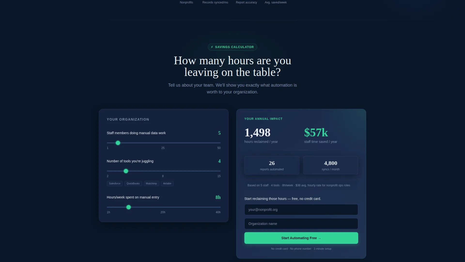 Nonprofit Workflow Automation Landing Page Template
