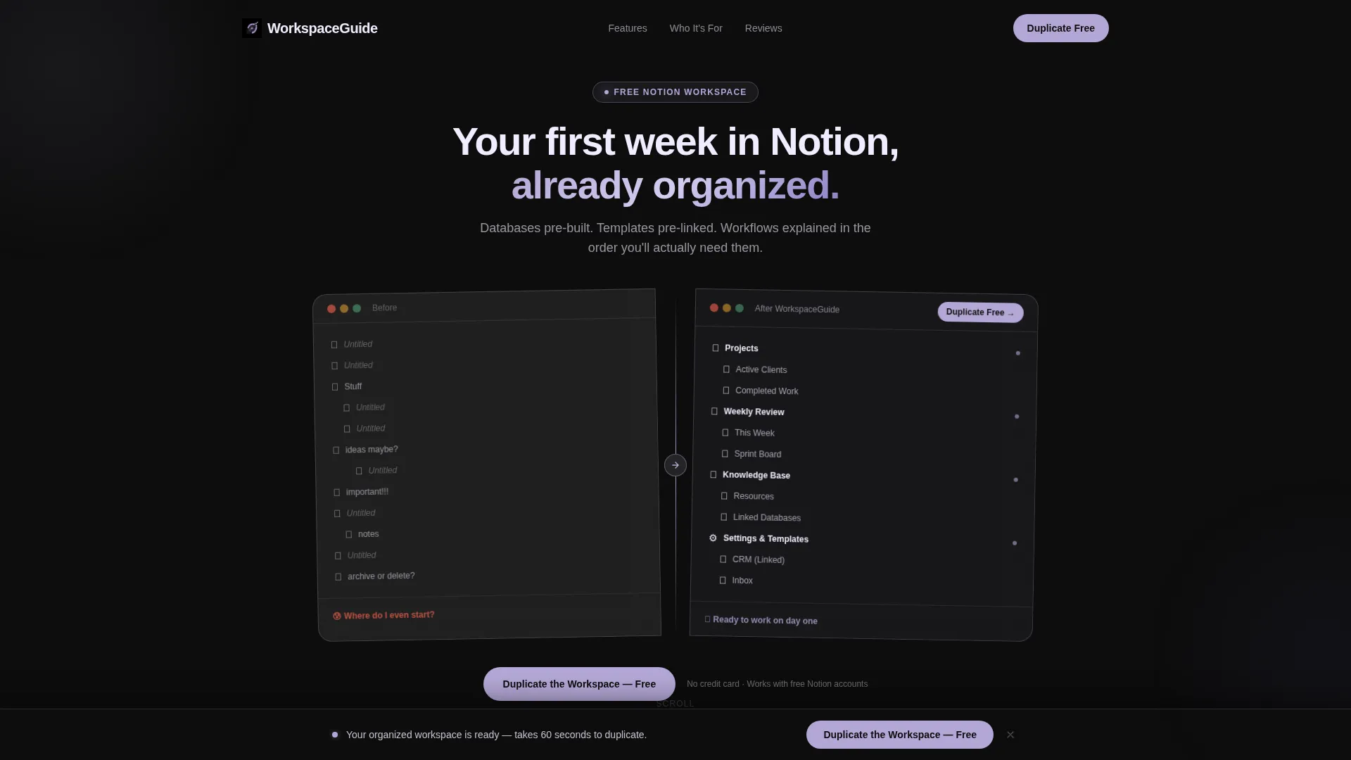 Structured Notion | Free Website Template | Rocket