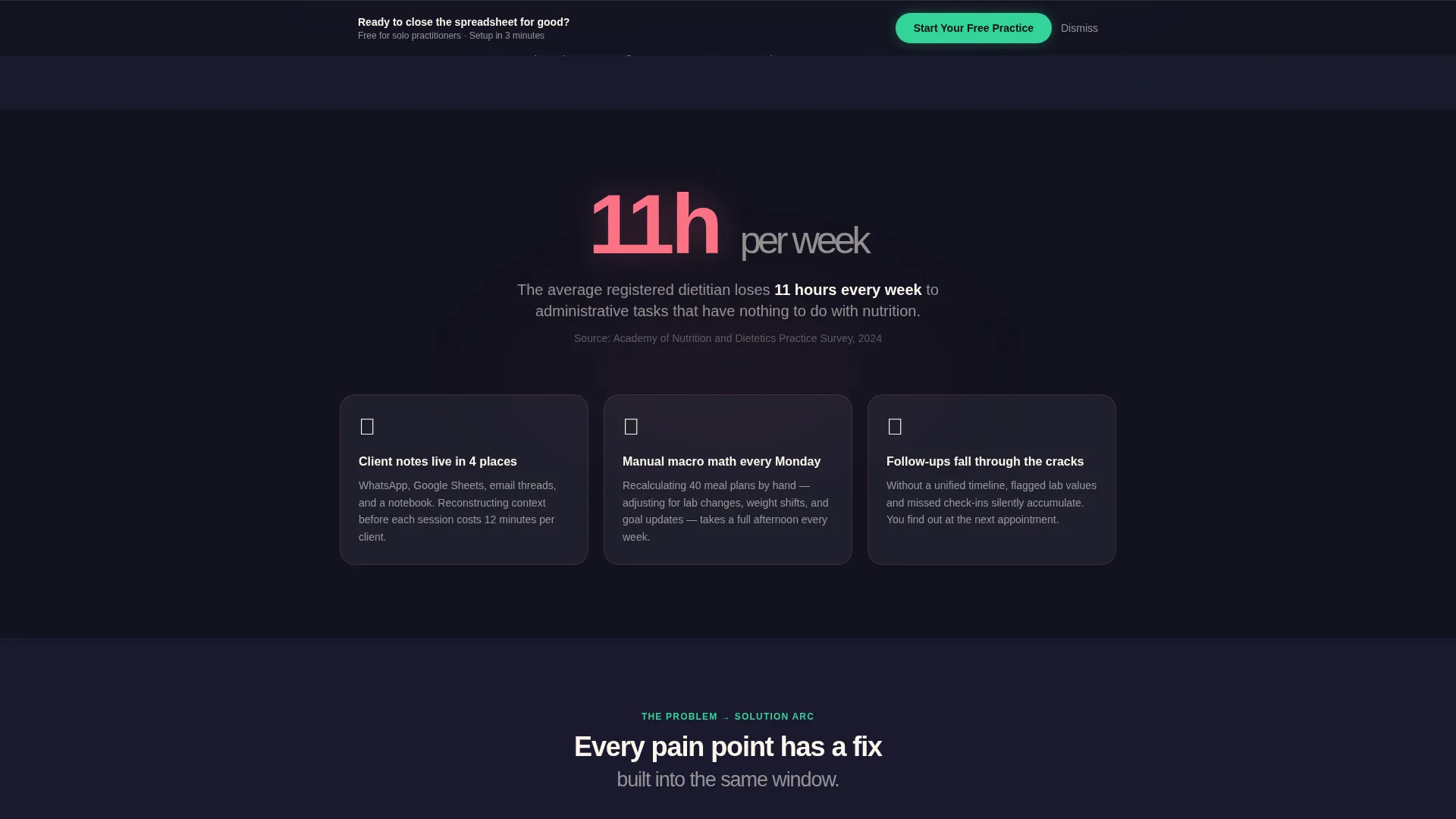 Nutrition Vertical SaaS Professional Website Template