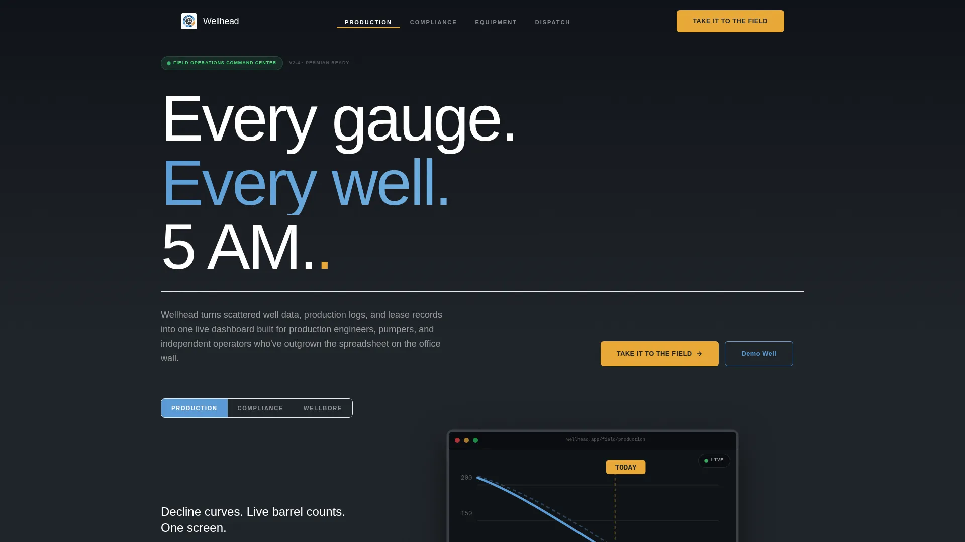Oil Field Management Software Landing Page Template