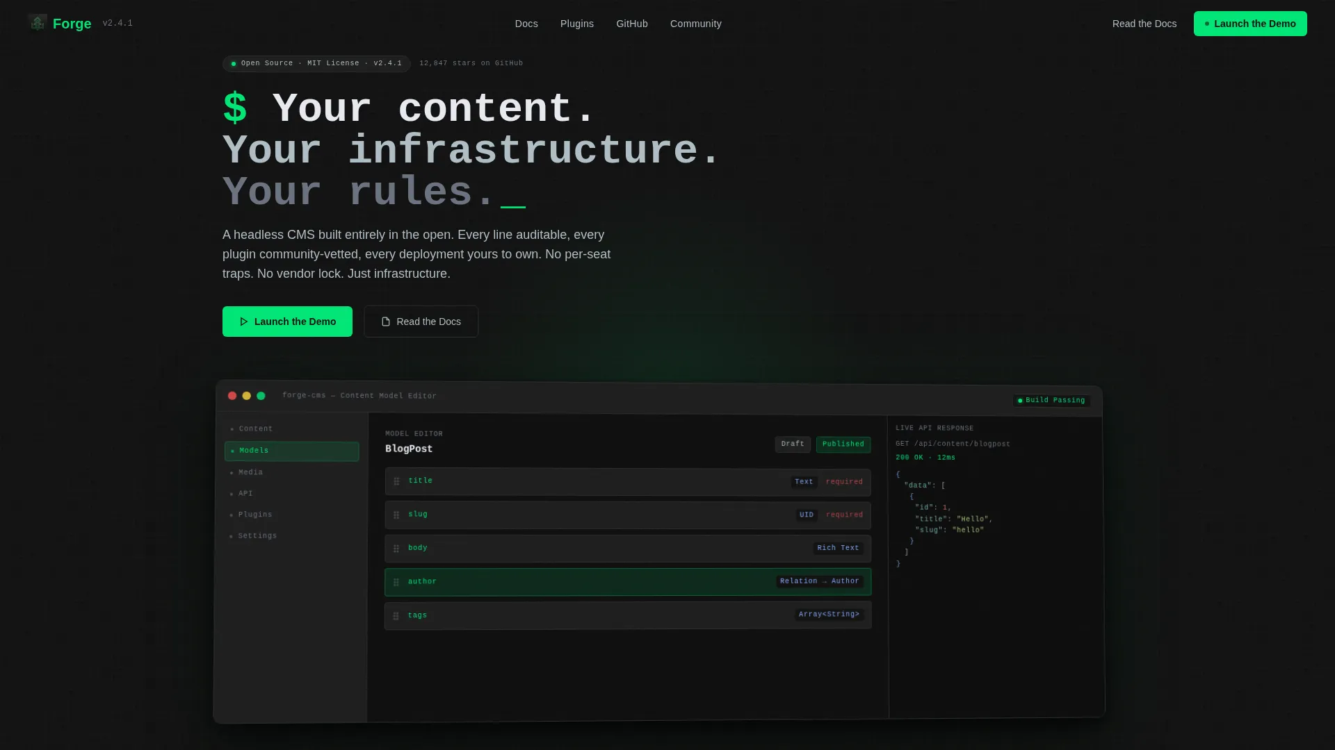 Open-Source CMS Landing Page Template
