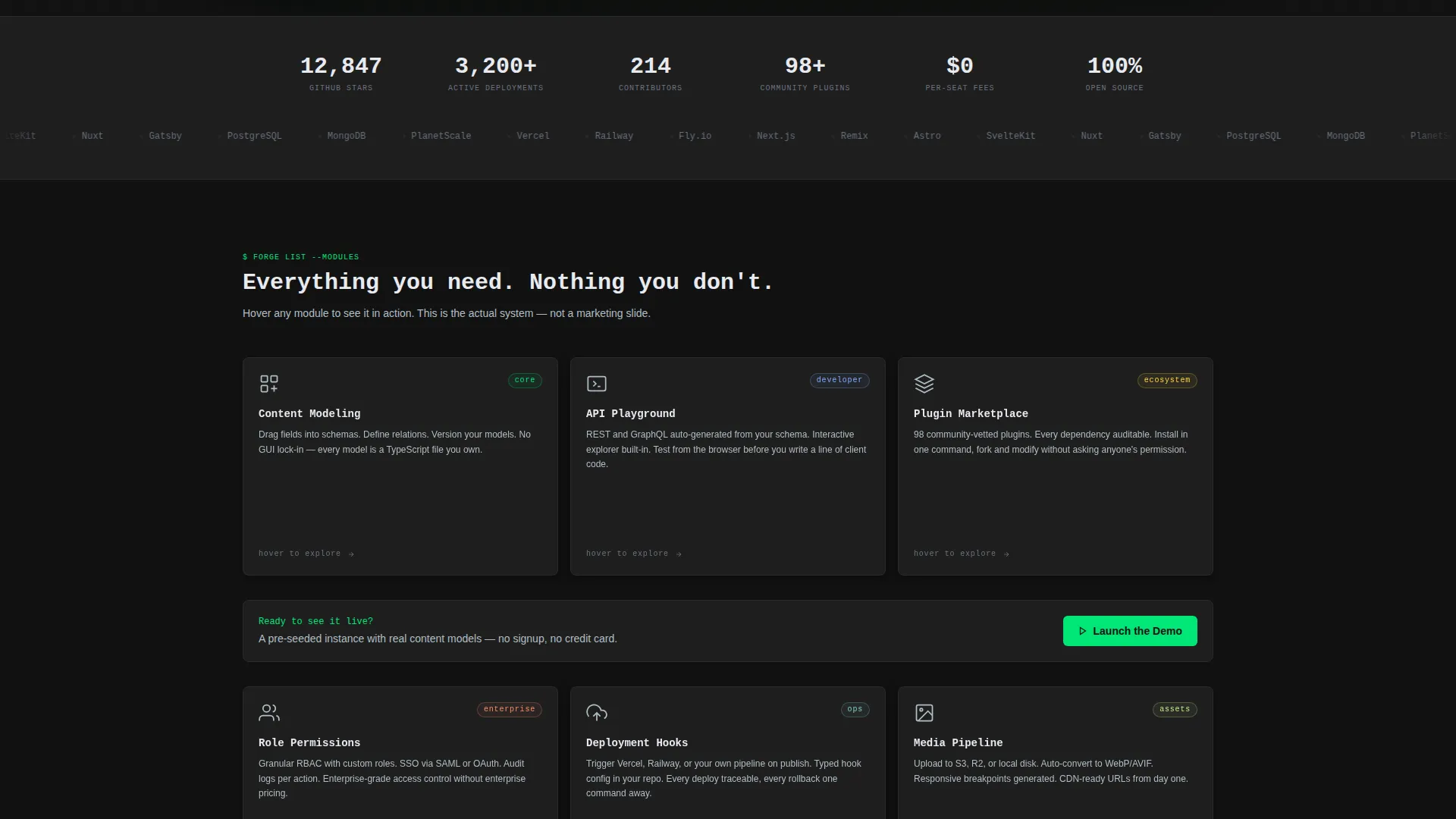 Open-Source CMS Landing Page Template