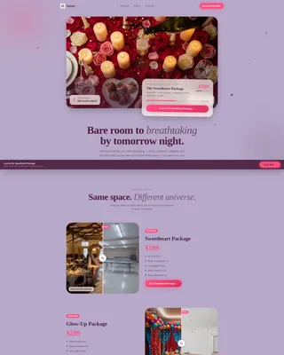 Valentine's Day Party Rental Landing Page Template