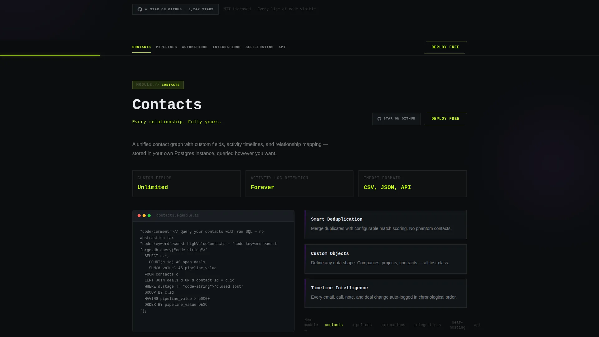 Open-Source CRM Landing Page Template