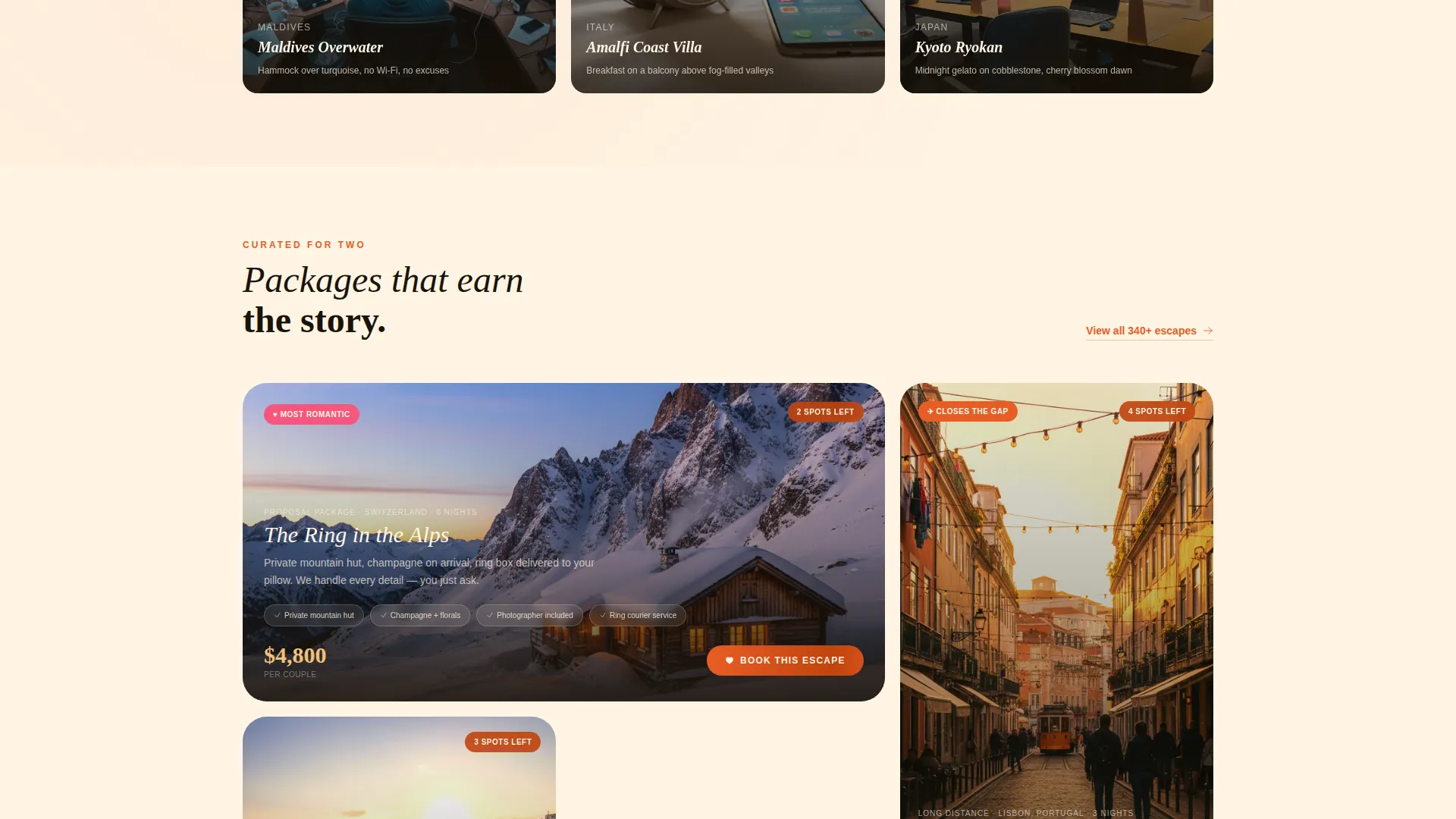 Romantic Valentine's Day Travel Landing Page Template