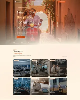 Romantic Valentine's Day Travel Landing Page Template