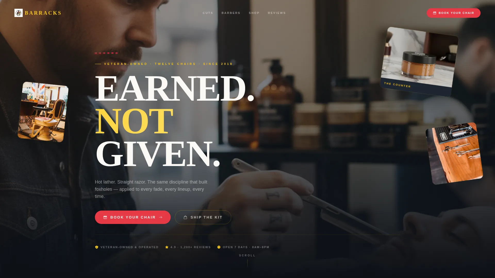 Bold Barbershop Landing Page Template