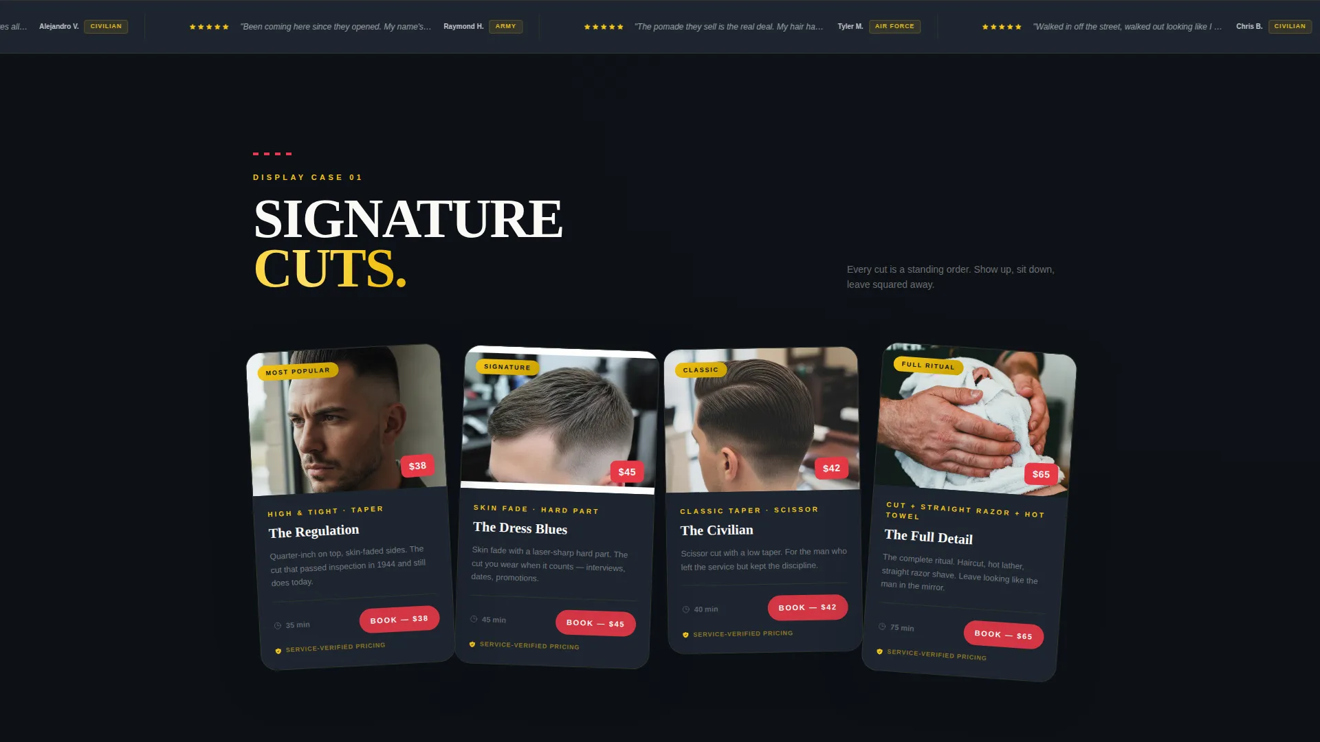 Bold Barbershop Landing Page Template