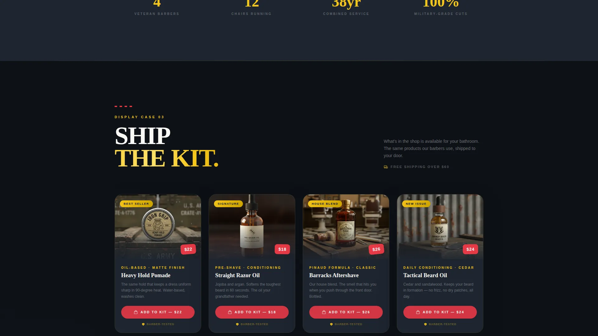 Bold Barbershop Landing Page Template