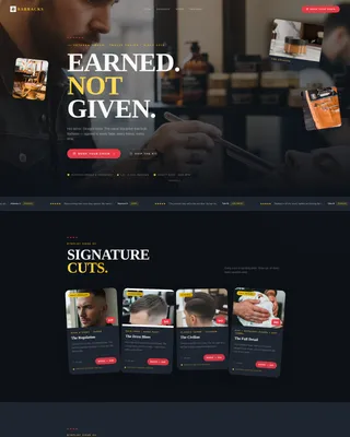 Bold Barbershop Landing Page Template