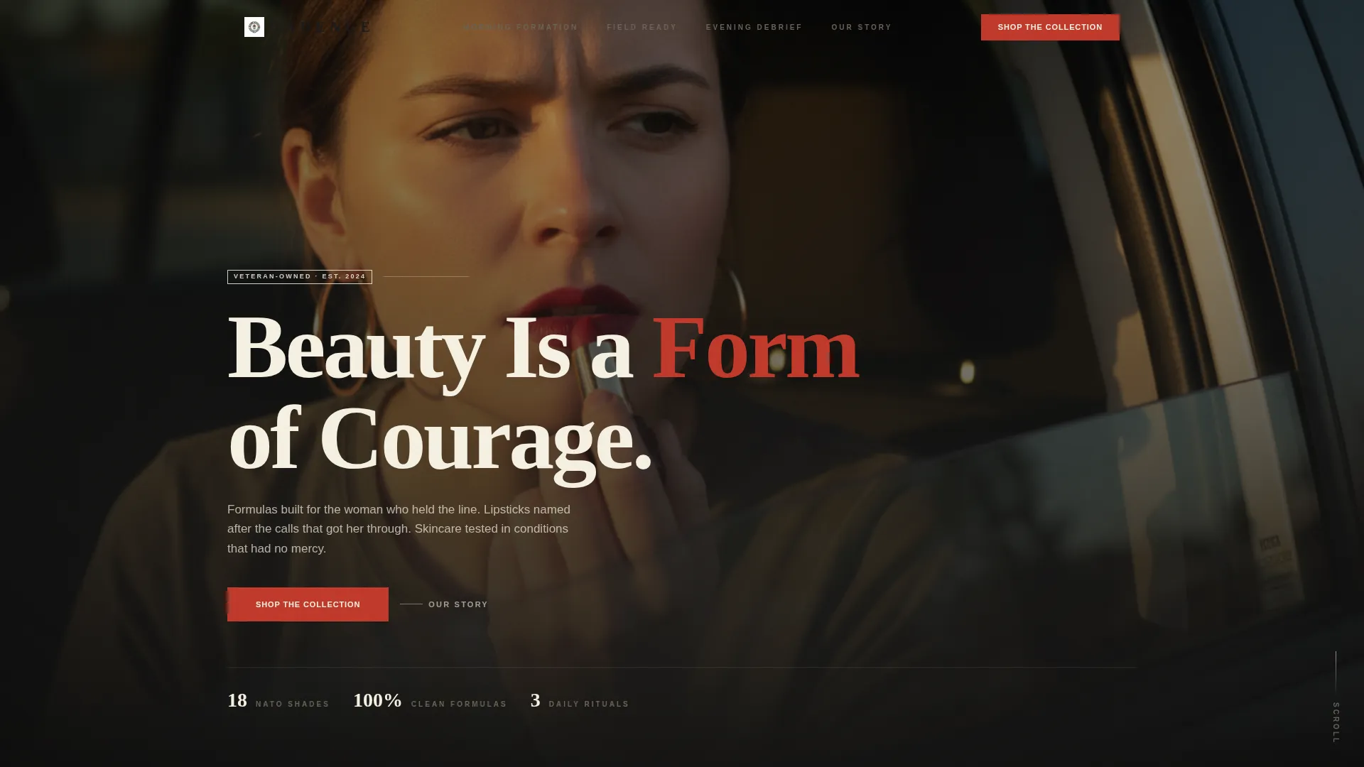 Veteran-Owned Beauty Brand Landing Page Template