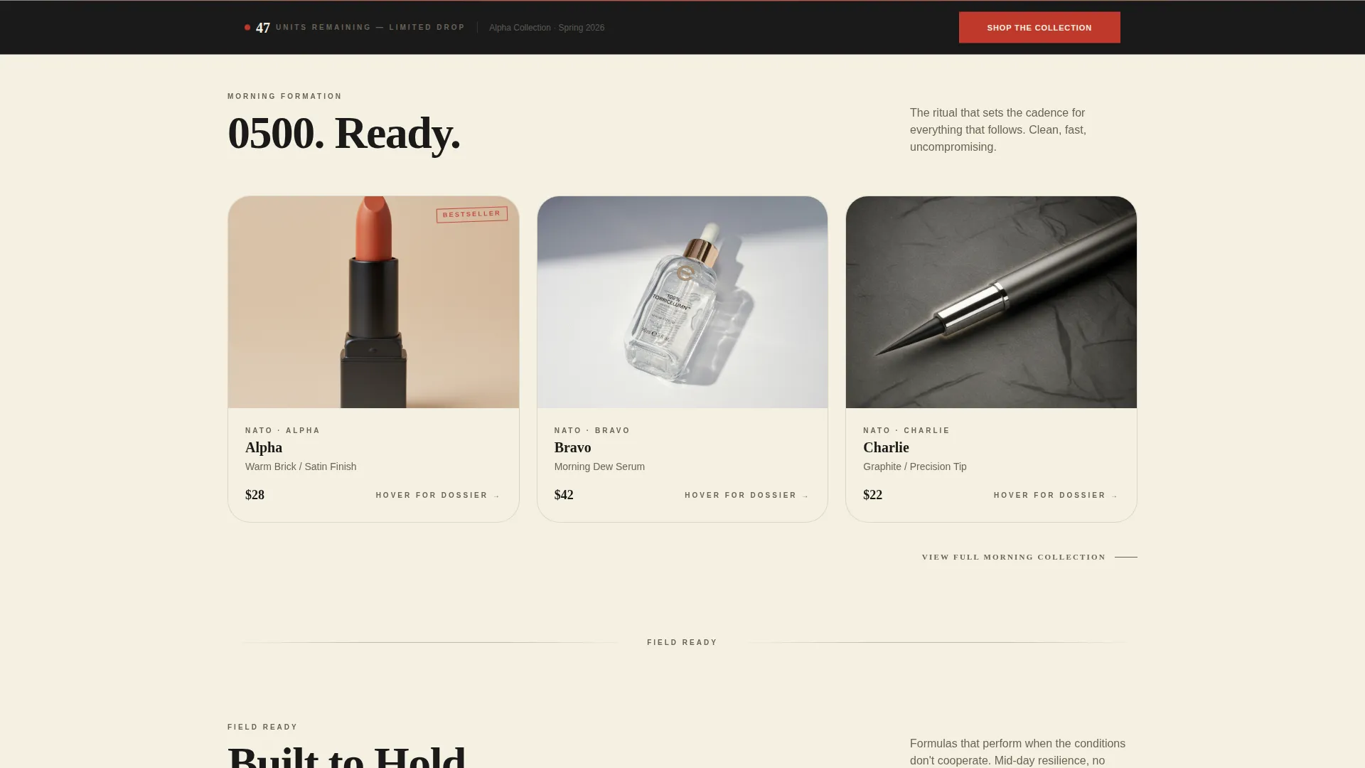 Veteran-Owned Beauty Brand Landing Page Template