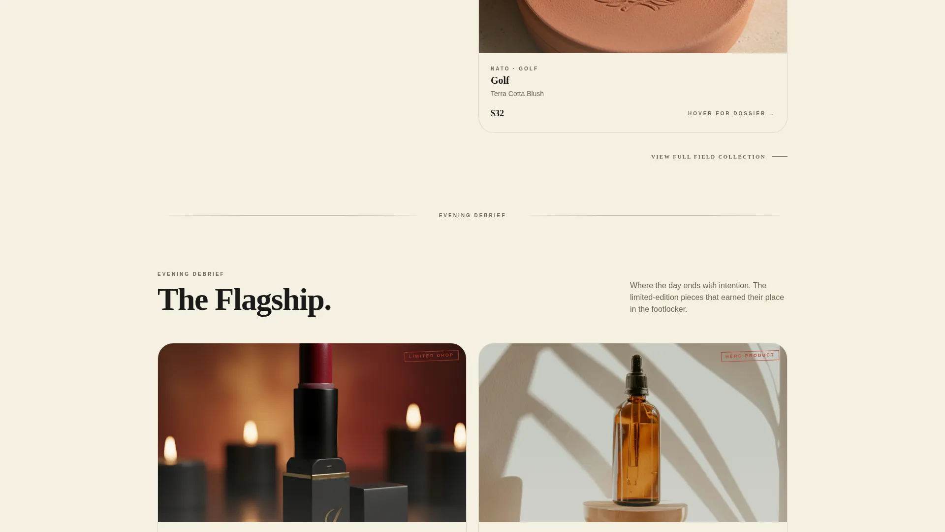 Veteran-Owned Beauty Brand Landing Page Template