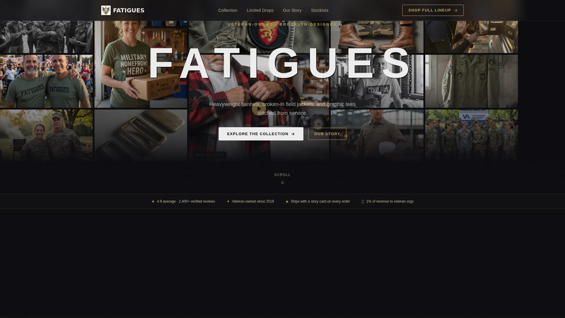 Bold Veteran-Owned Clothing Store Landing Page