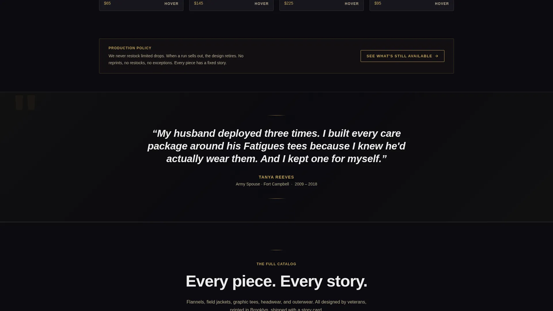 Bold Veteran-Owned Clothing Store Landing Page