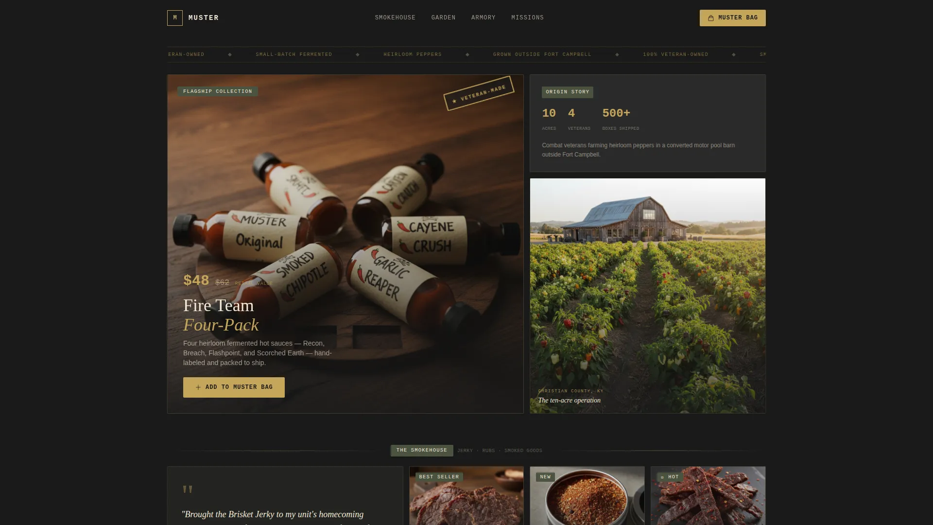 Veteran-Owned Farm & Food Landing Page Template