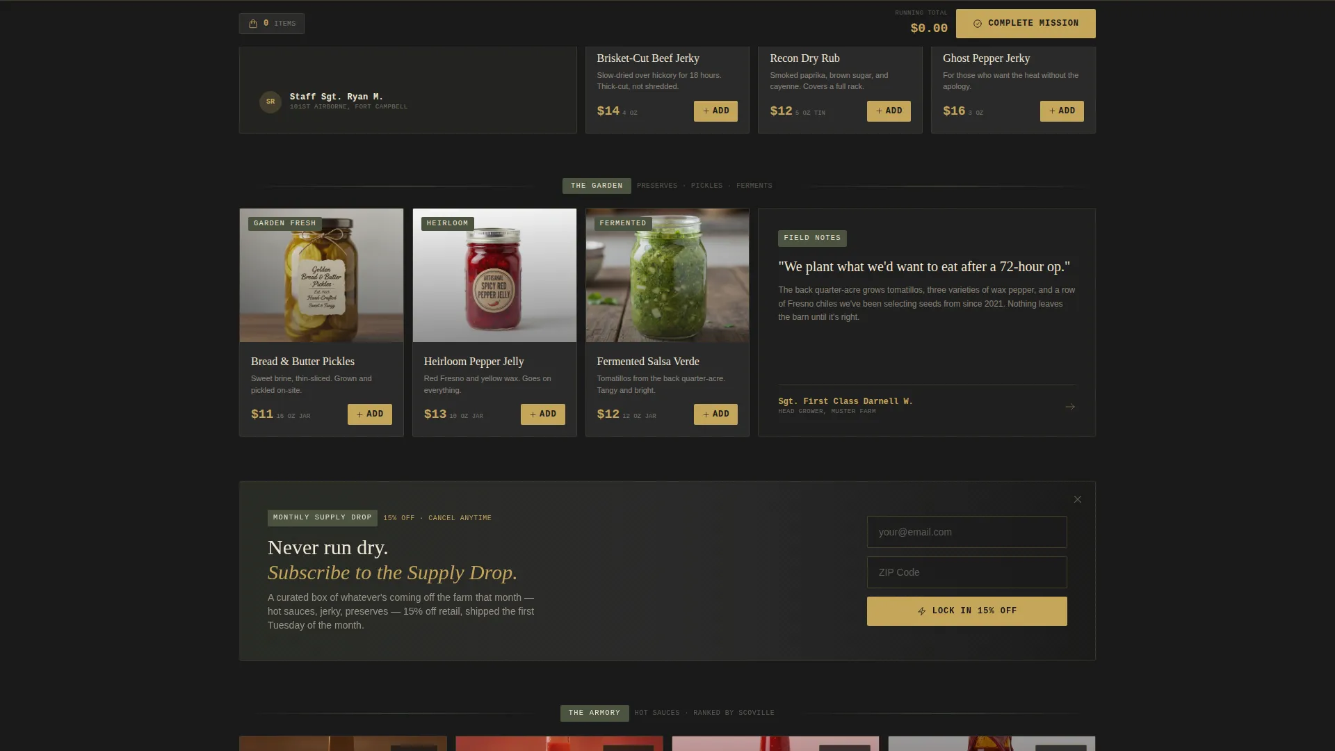 Veteran-Owned Farm & Food Landing Page Template