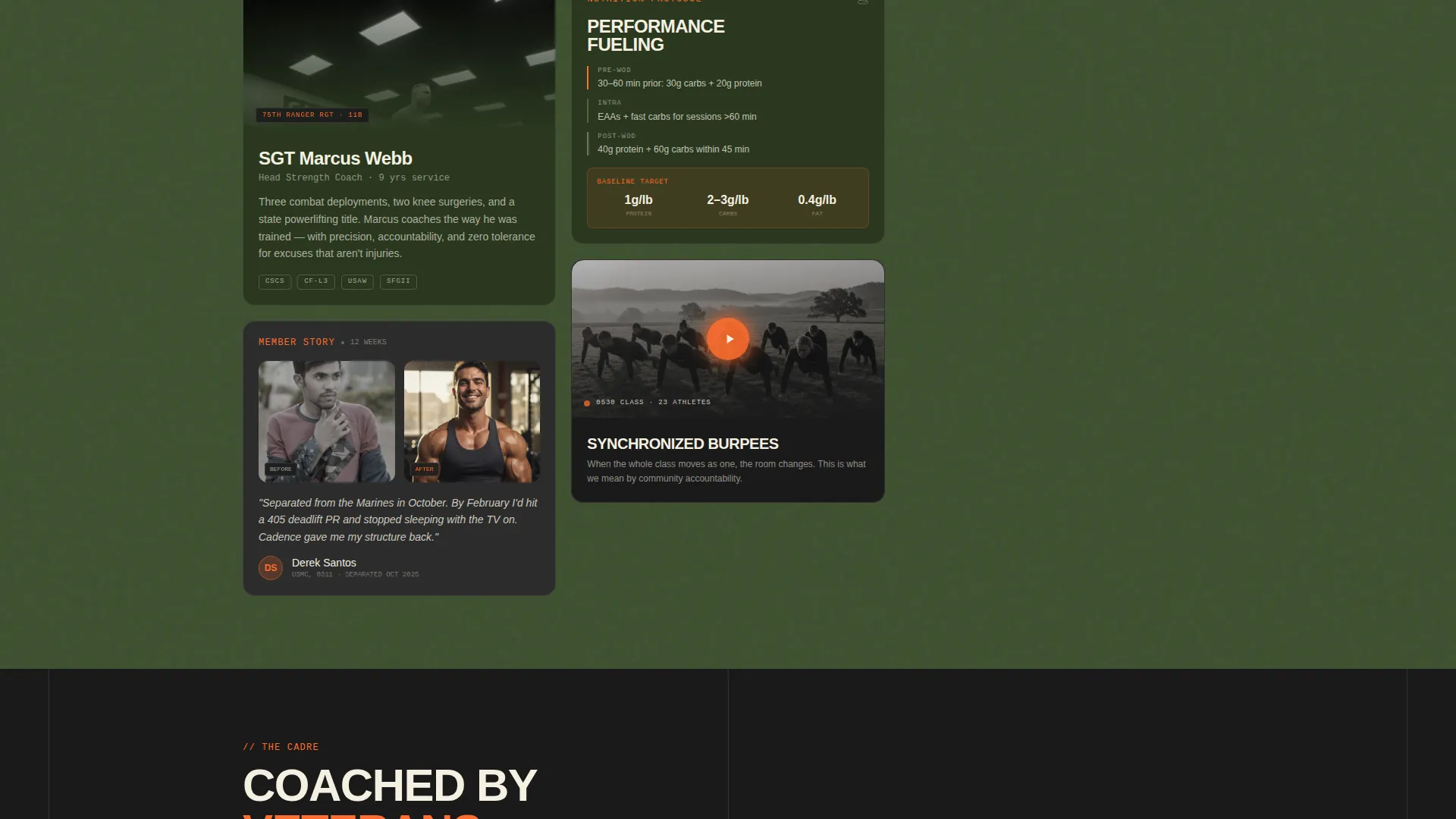 Fitness Landing Page Template for Veteran-Owned Gyms