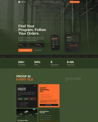 Fitness Landing Page Template for Veteran-Owned Gyms