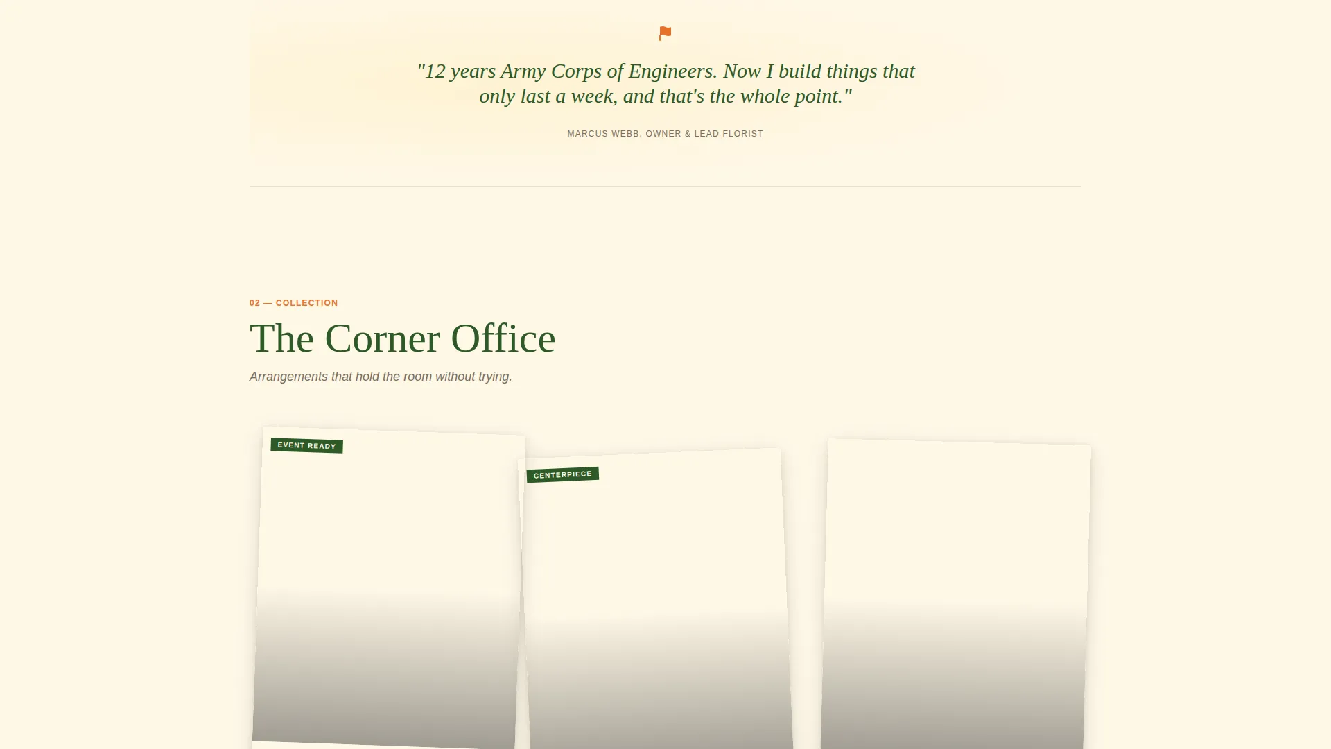 Veteran-Owned Florist Landing Page Template