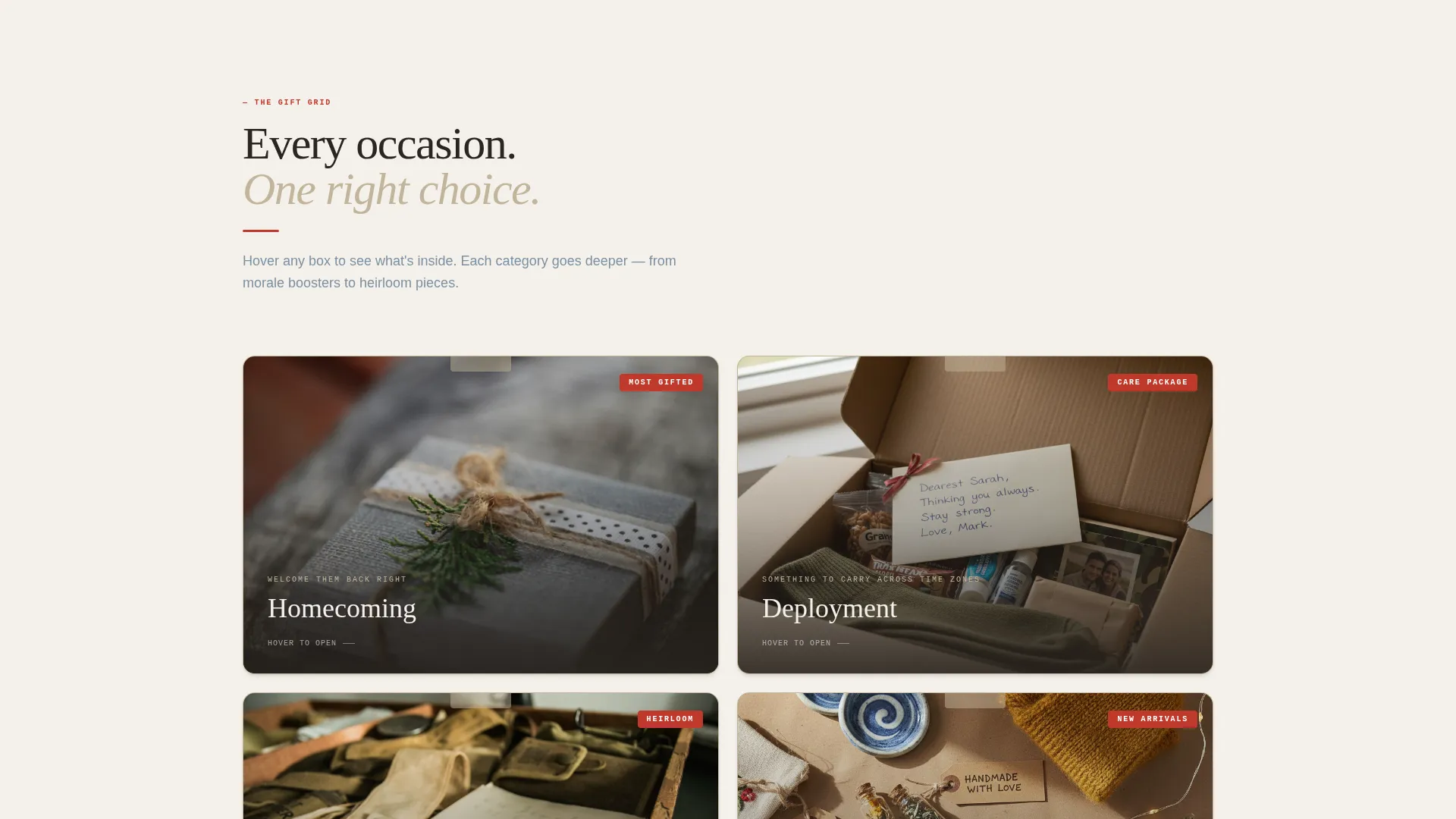 Veteran Gift Shop Landing Page Template
