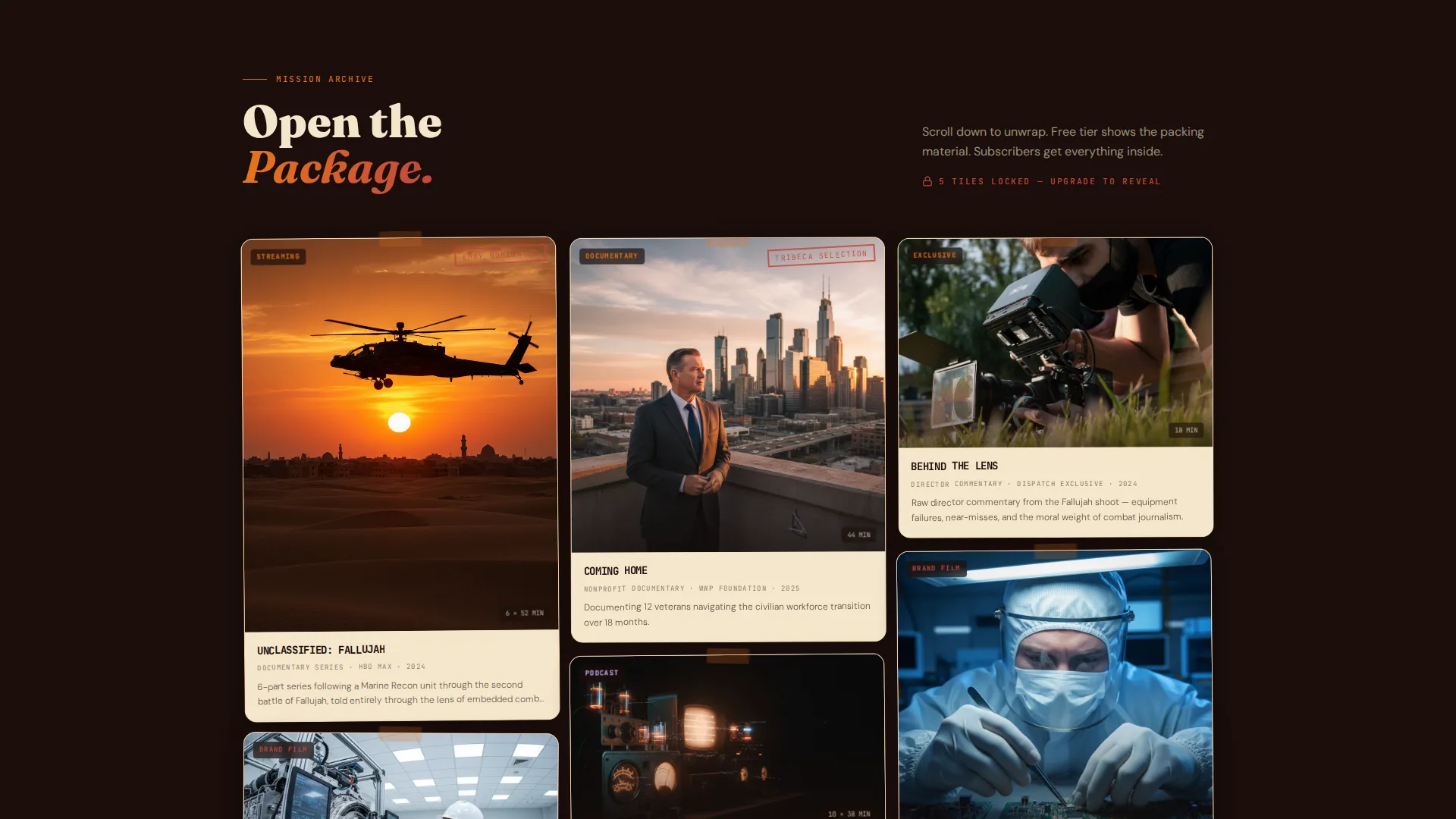 Bold Veteran-Owned Media Landing Page Template
