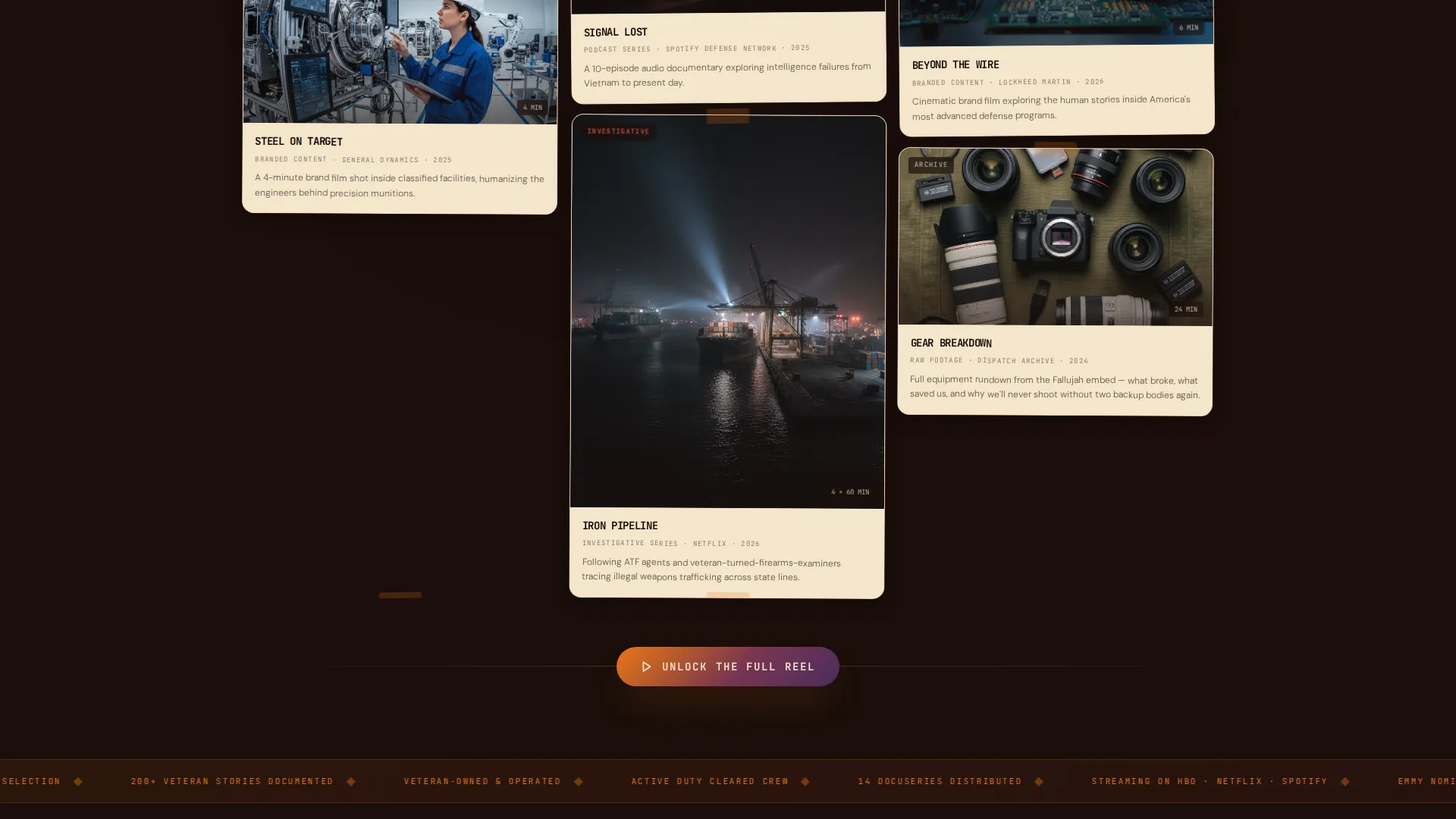 Bold Veteran-Owned Media Landing Page Template