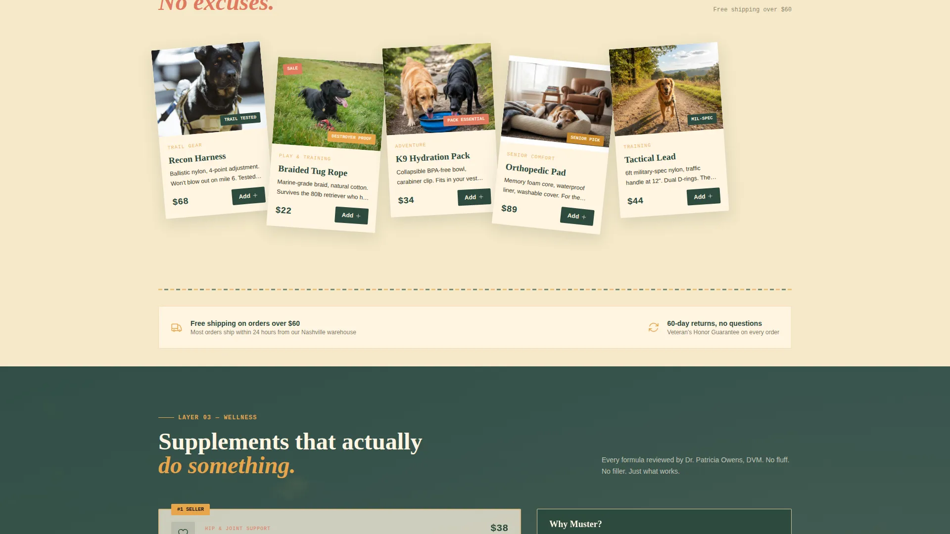 Veteran-Owned Pet Shop Landing Page Template